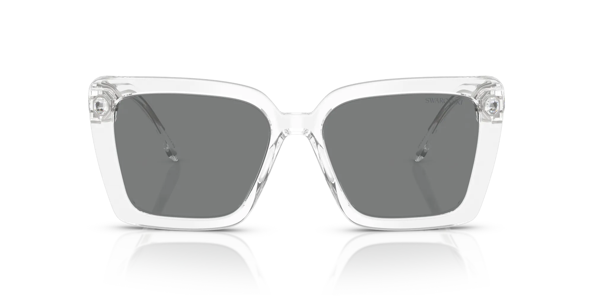 Swarovski SK6032 102787 Occhiali da sole Acetato Trasparente Grigio Squadrata Normale - immagine 3