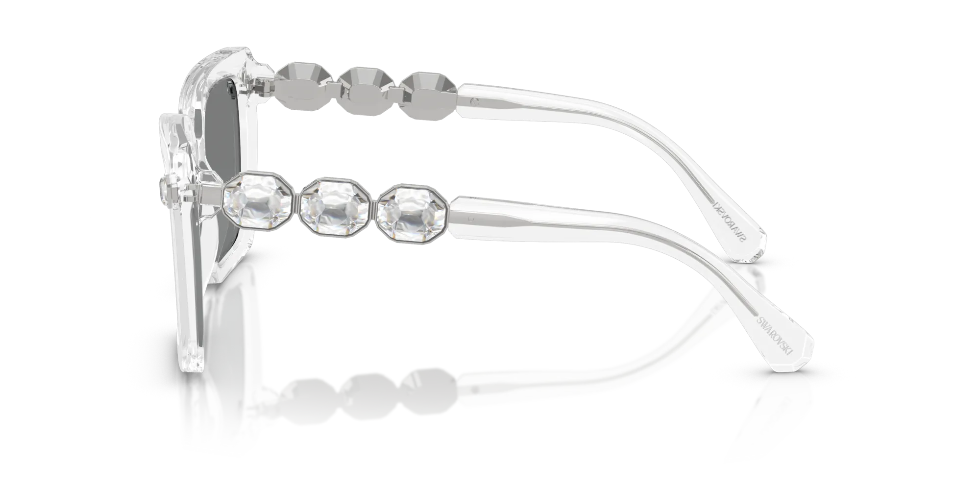 Swarovski SK6032 102787 Occhiali da sole Acetato Trasparente Grigio Squadrata Normale - immagine 4