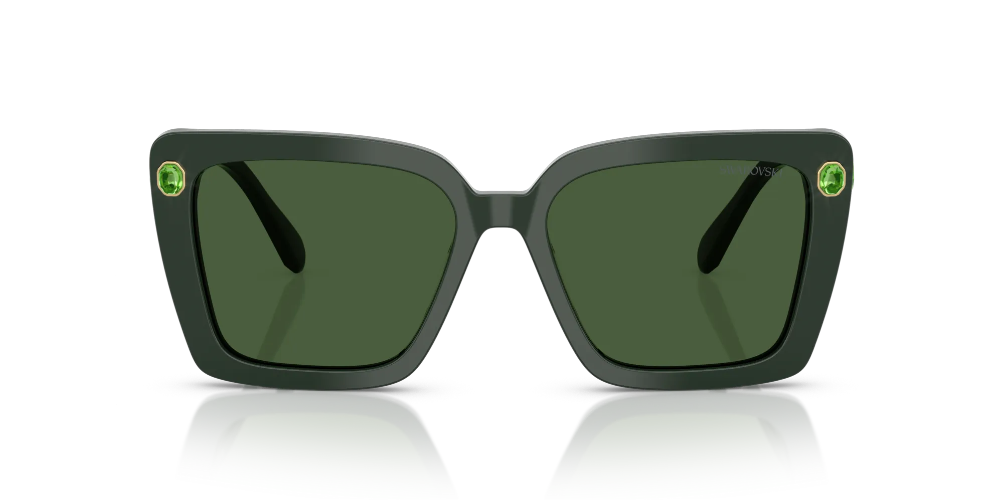 Swarovski SK6032 102671 Occhiali da sole Acetato Verde Verde Squadrata Normale - immagine 3