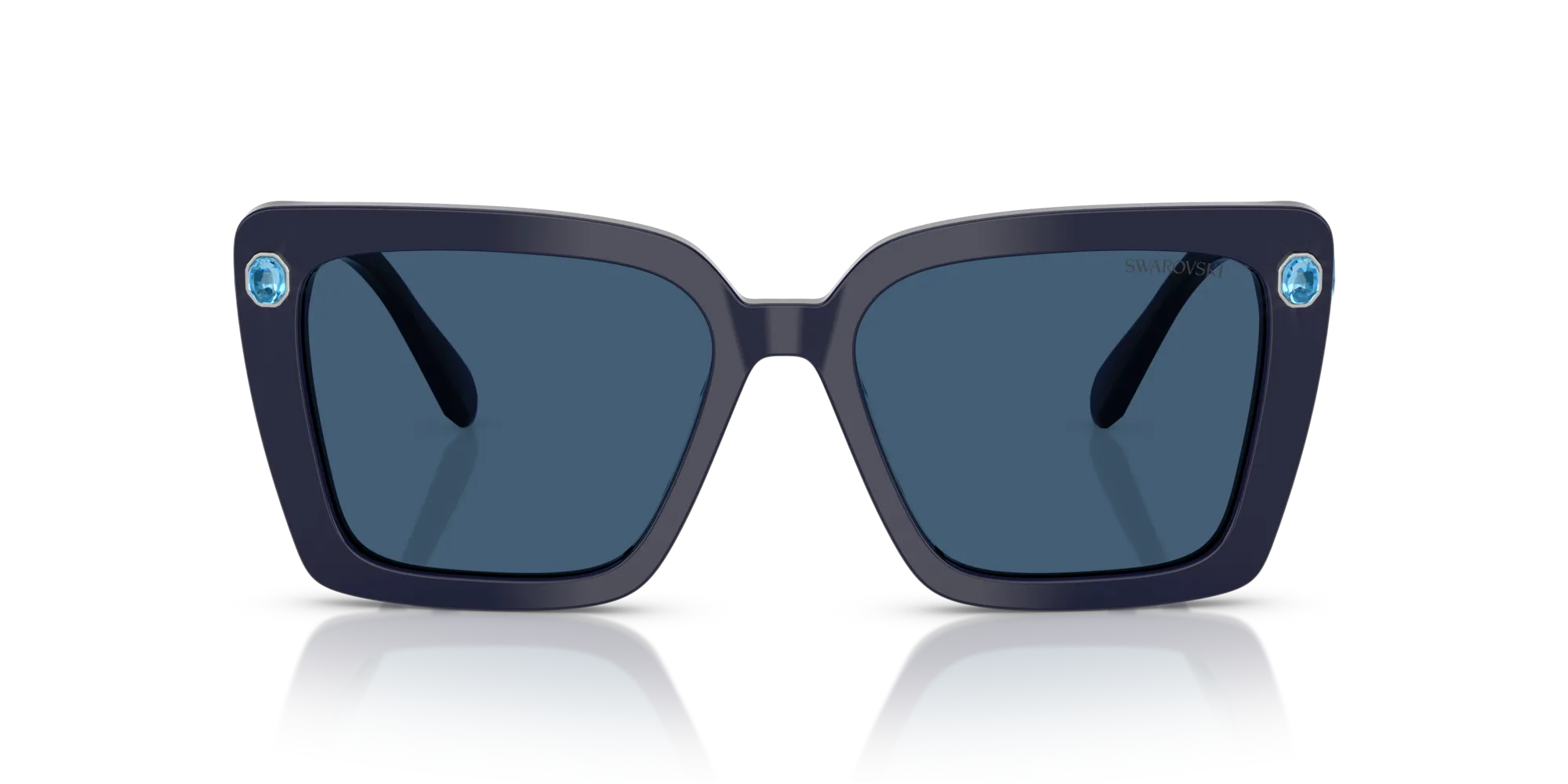 Swarovski SK6032 100455 Occhiali da sole Acetato Blu Blu Squadrata Normale - immagine 3