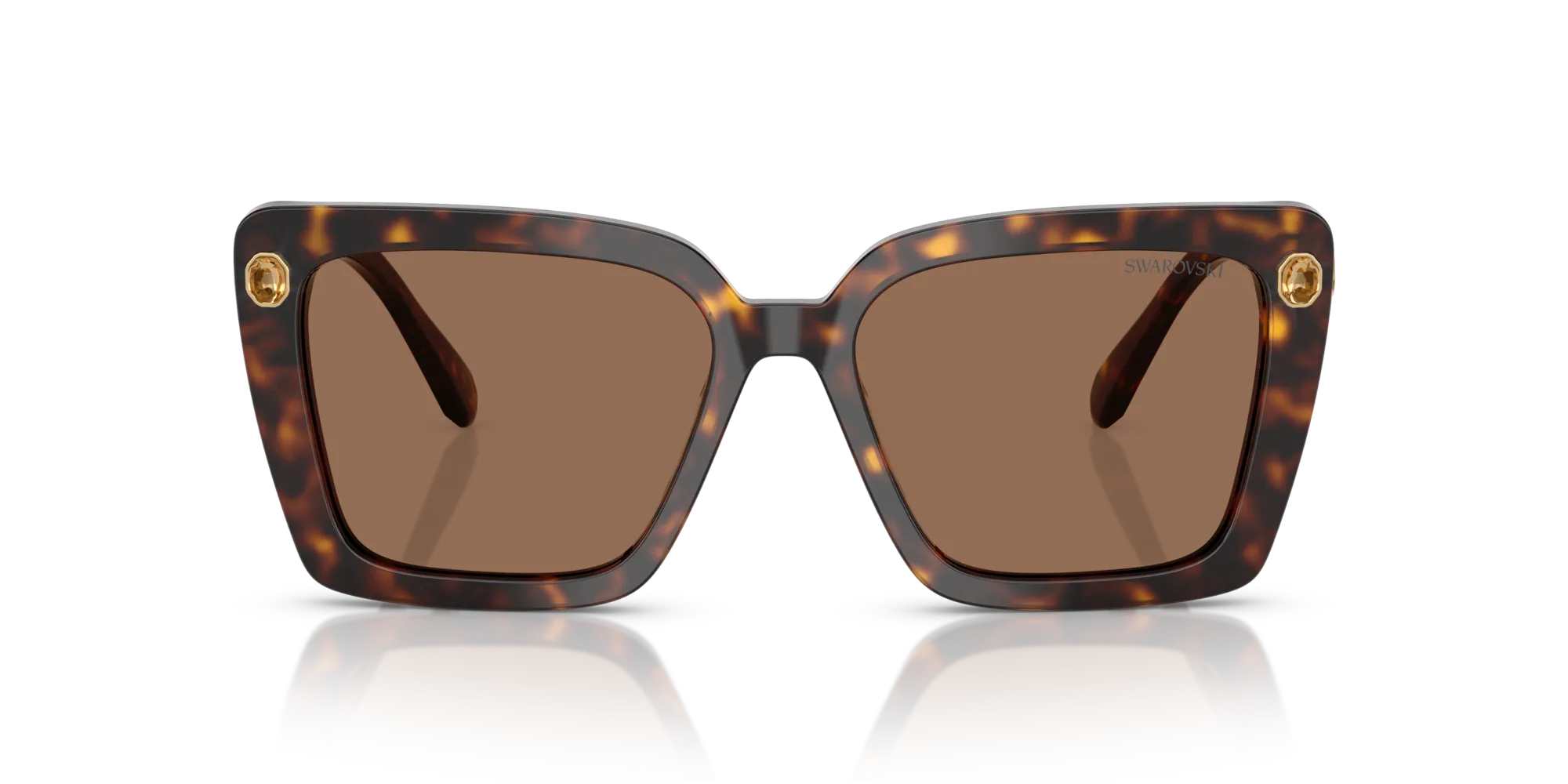 Swarovski SK6032 100273 Occhiali da sole Acetato Tartaruga Marrone Squadrata Normale - immagine 3