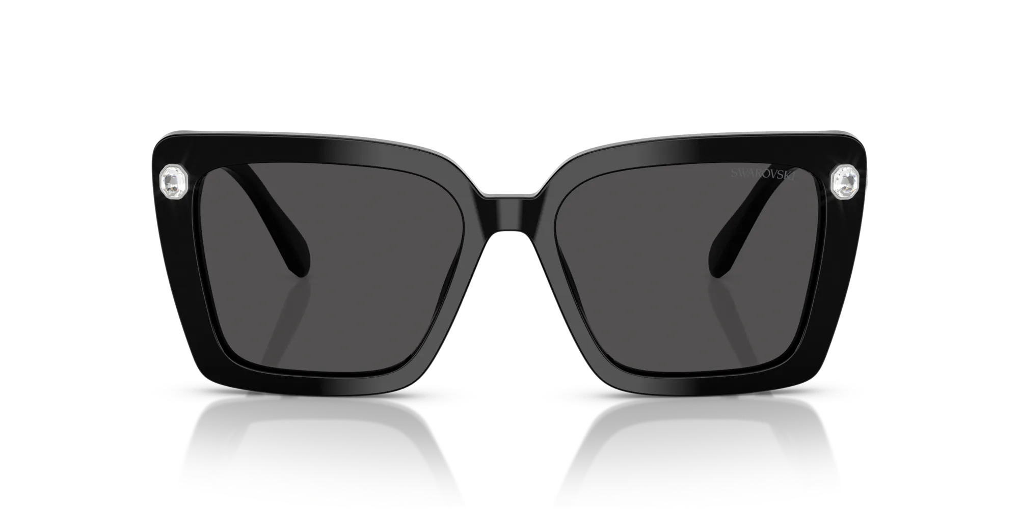 Swarovski SK6032 100187 Occhiali da sole Acetato Nero Grigio Squadrata Normale - immagine 3