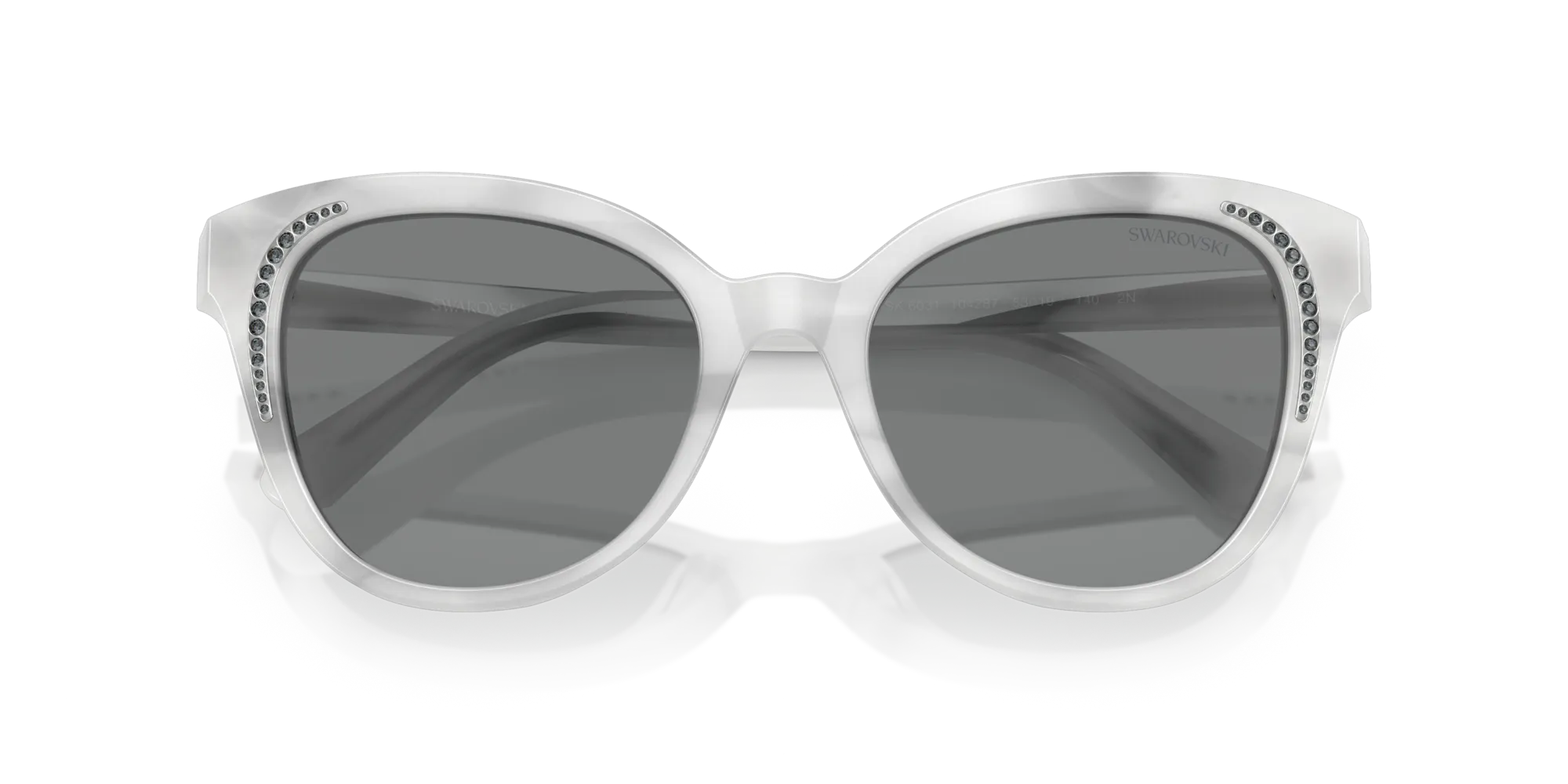 Swarovski SK6031 104287 Occhiali da sole Acetato Bianco Grigio Farfalla Normale - immagine 2