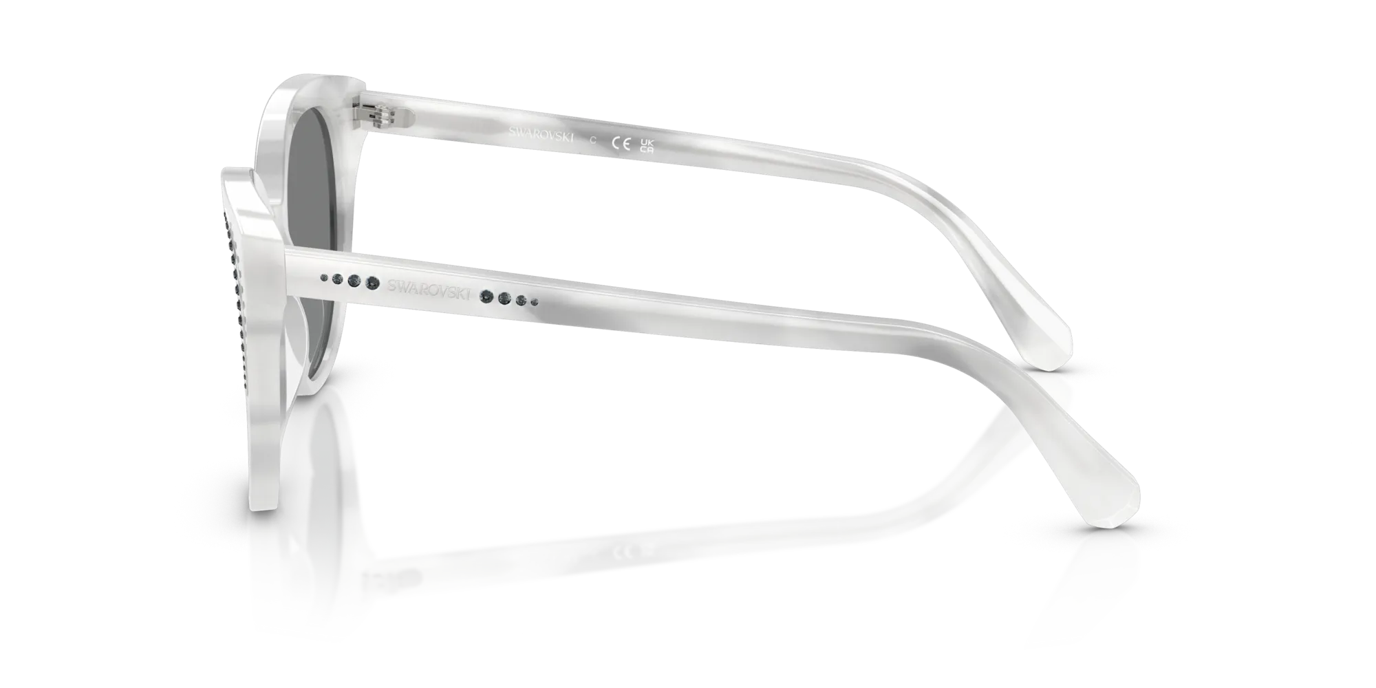 Swarovski SK6031 104287 Occhiali da sole Acetato Bianco Grigio Farfalla Normale - immagine 4