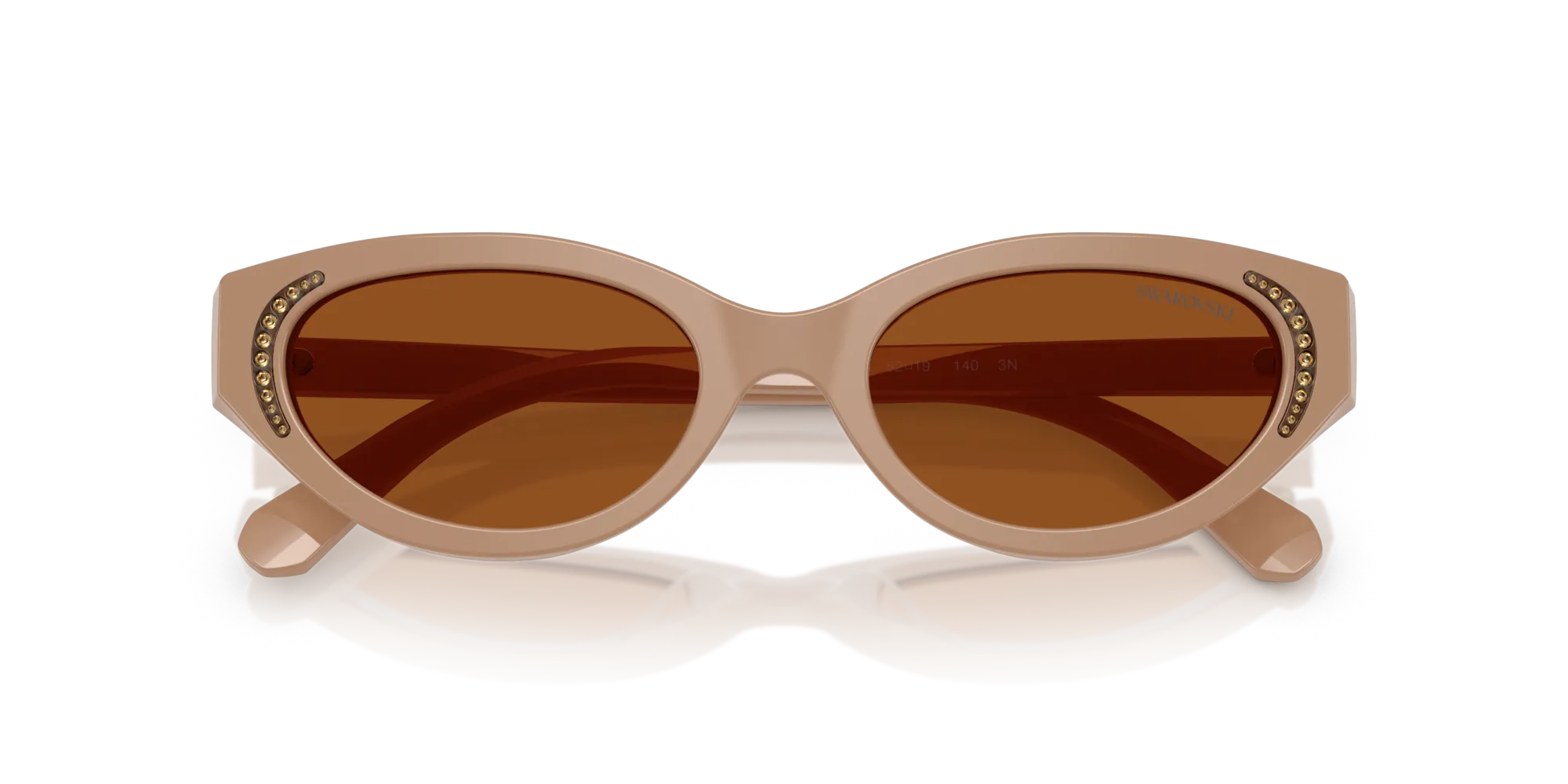 Swarovski SK6030 106173 Occhiali da sole Acetato Beige Marrone Rotonda Normale - immagine 2