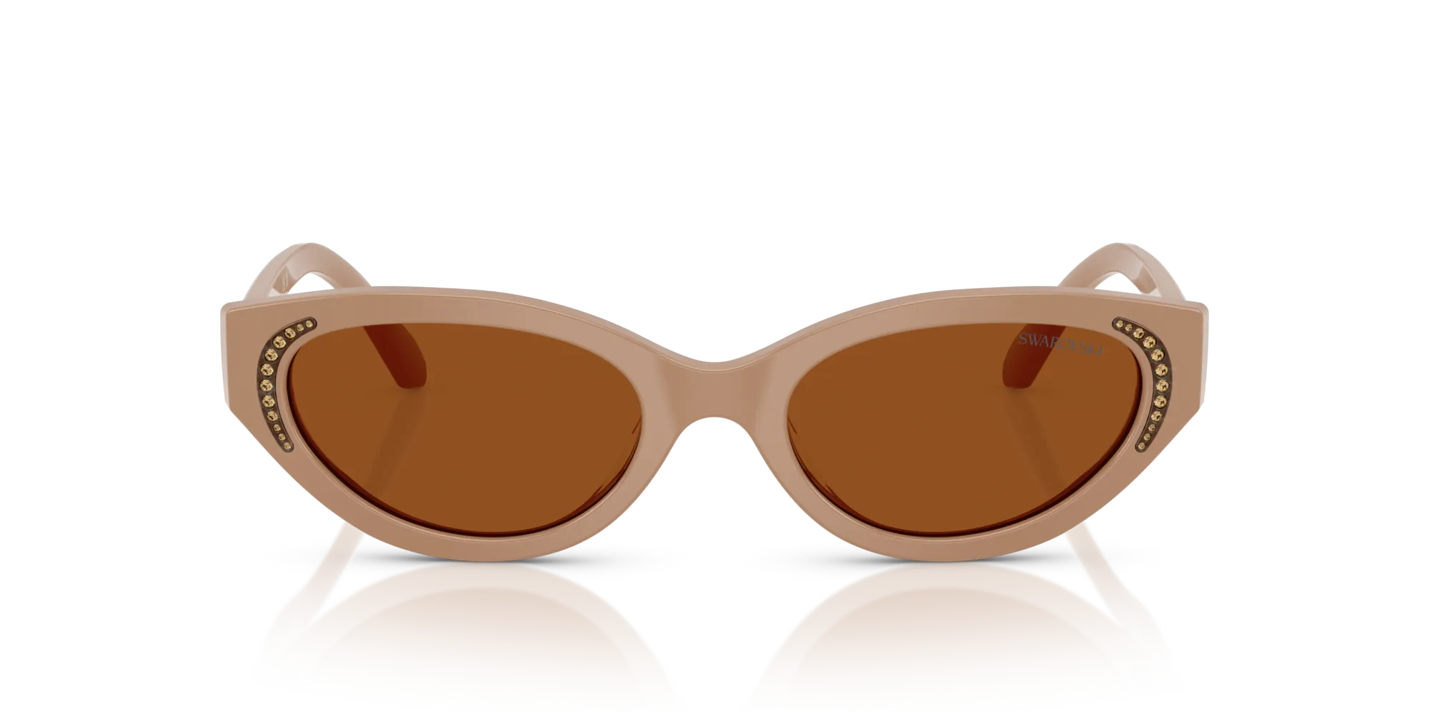 Swarovski SK6030 106173 Occhiali da sole Acetato Beige Marrone Rotonda Normale - immagine 3