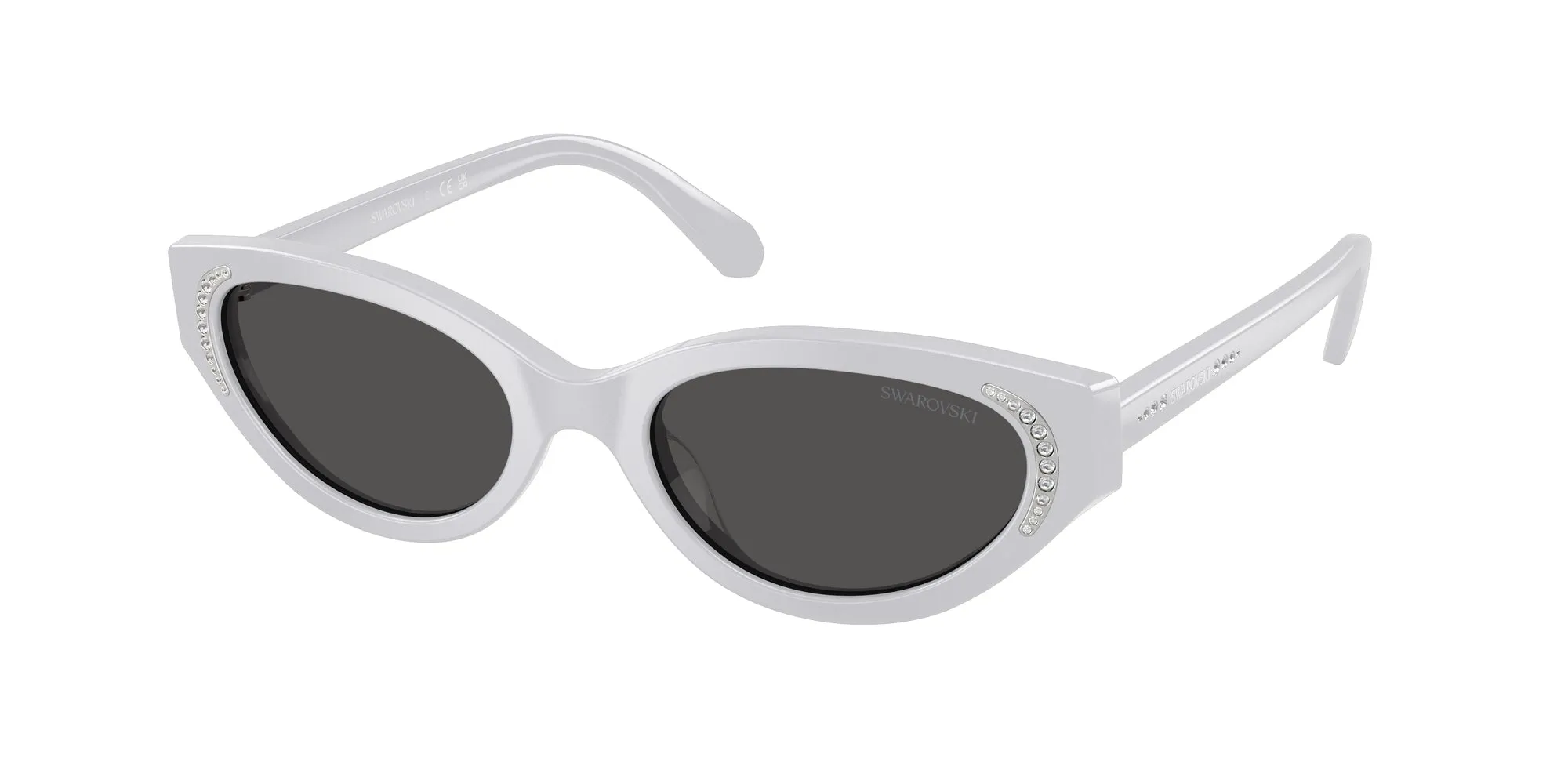 Swarovski SK6030 106087 Occhiali da sole Acetato Grigio Grigio Rotonda Normale - immagine 1