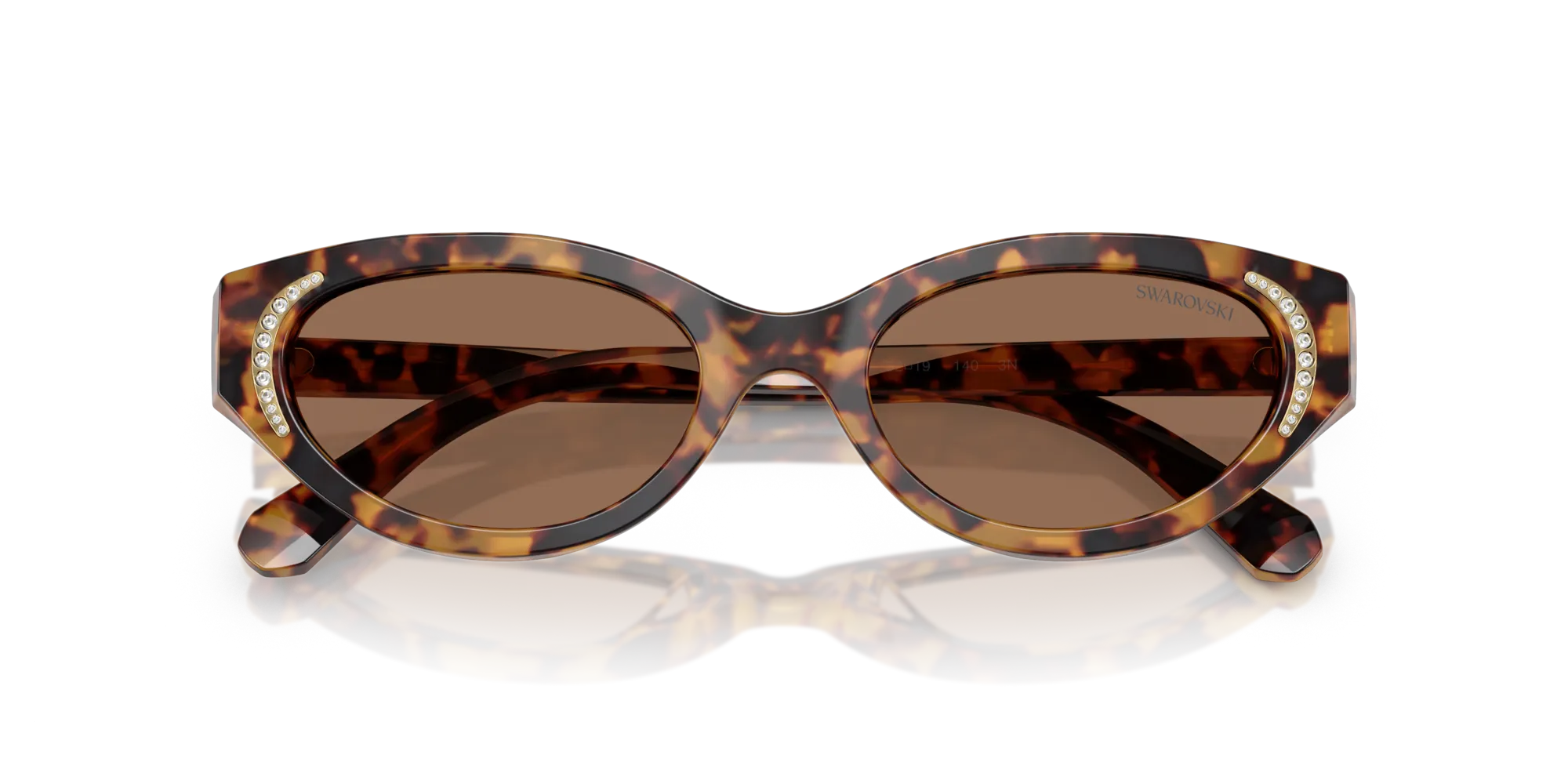 Swarovski SK6030 104073 Occhiali da sole Acetato Havana Marrone Rotonda Normale - immagine 2