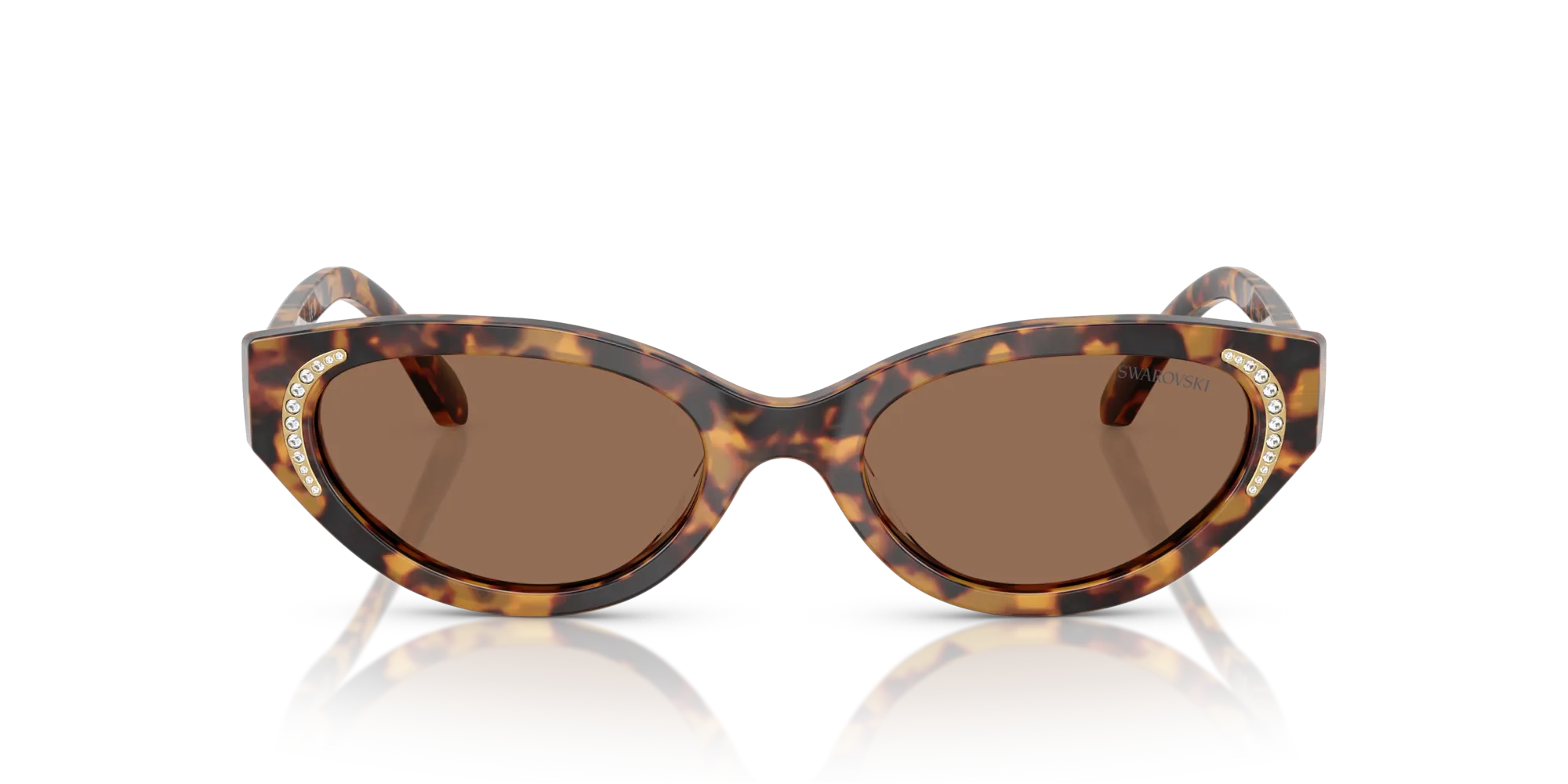 Swarovski SK6030 104073 Occhiali da sole Acetato Havana Marrone Rotonda Normale - immagine 3