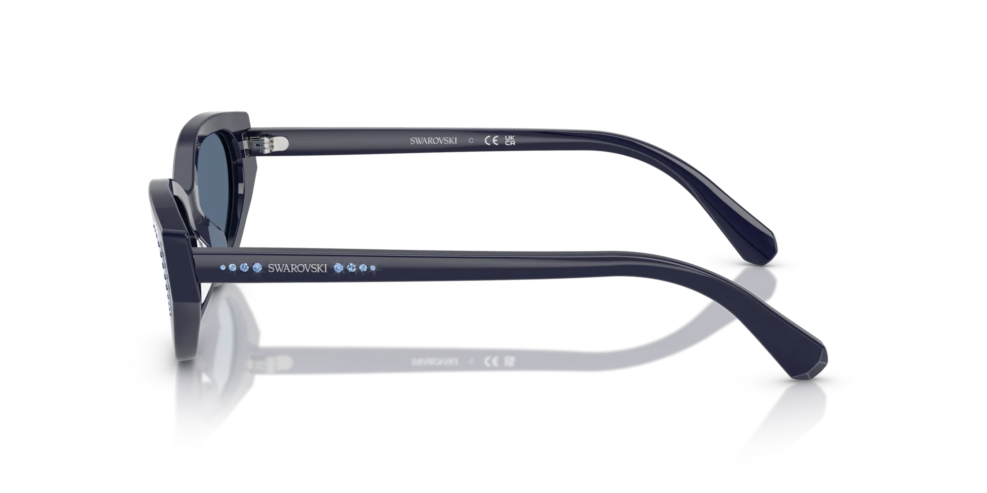 Swarovski SK6030 100455 Occhiali da sole Acetato Blu Blu Rotonda Normale - immagine 4