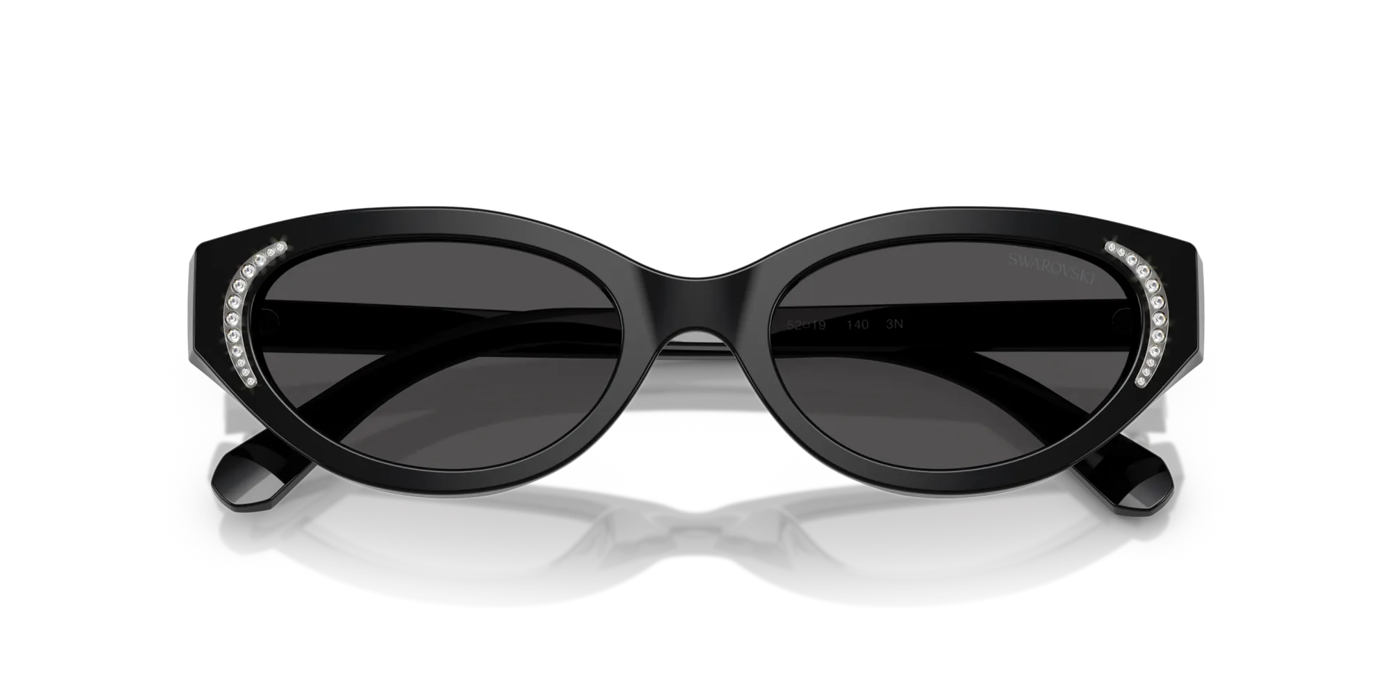 Swarovski SK6030 100187 Occhiali da sole Acetato Nero Grigio Rotonda Normale - immagine 2