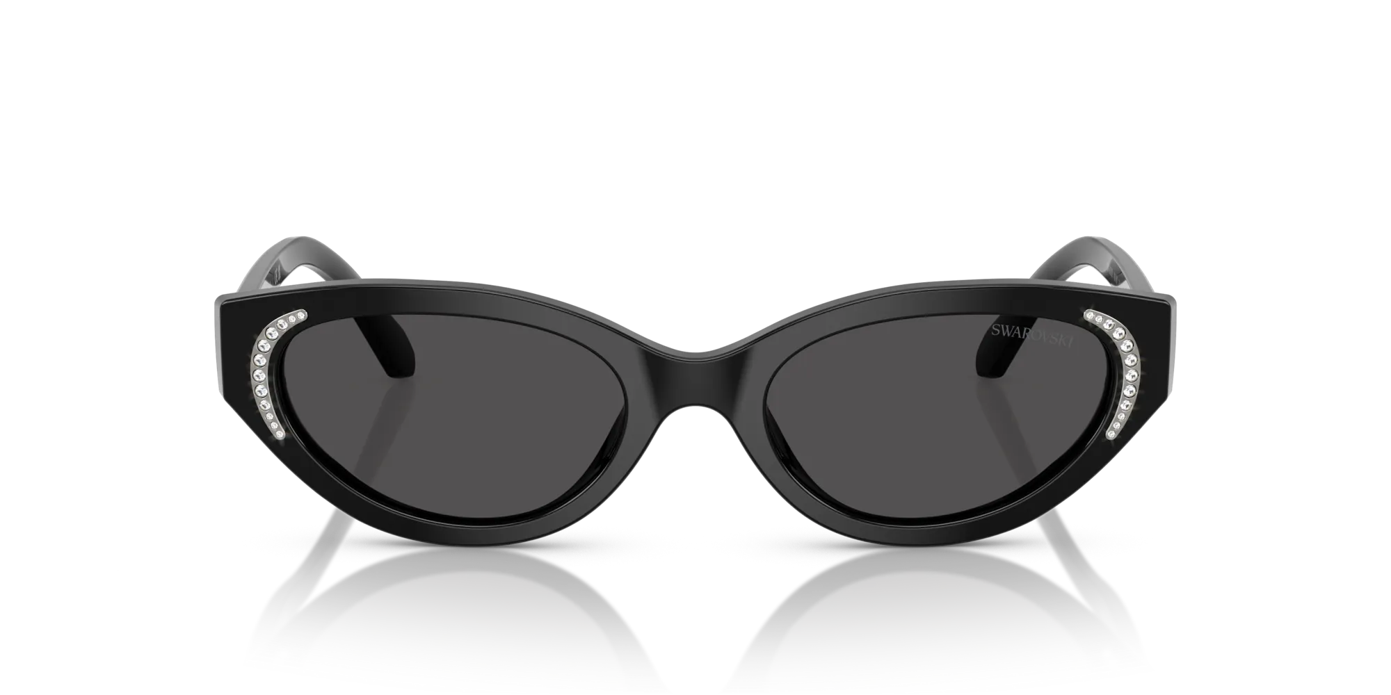Swarovski SK6030 100187 Occhiali da sole Acetato Nero Grigio Rotonda Normale - immagine 3
