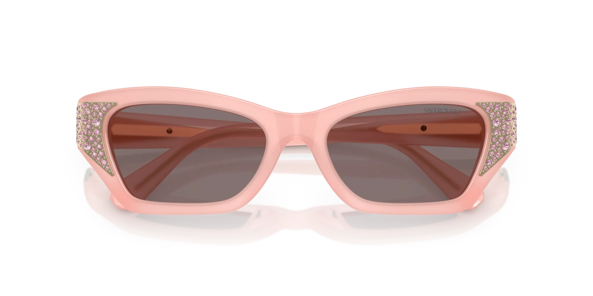 Swarovski SK6029 10317N Occhiali da sole Acetato Bianco Marrone Cat Eye Normale - immagine 2