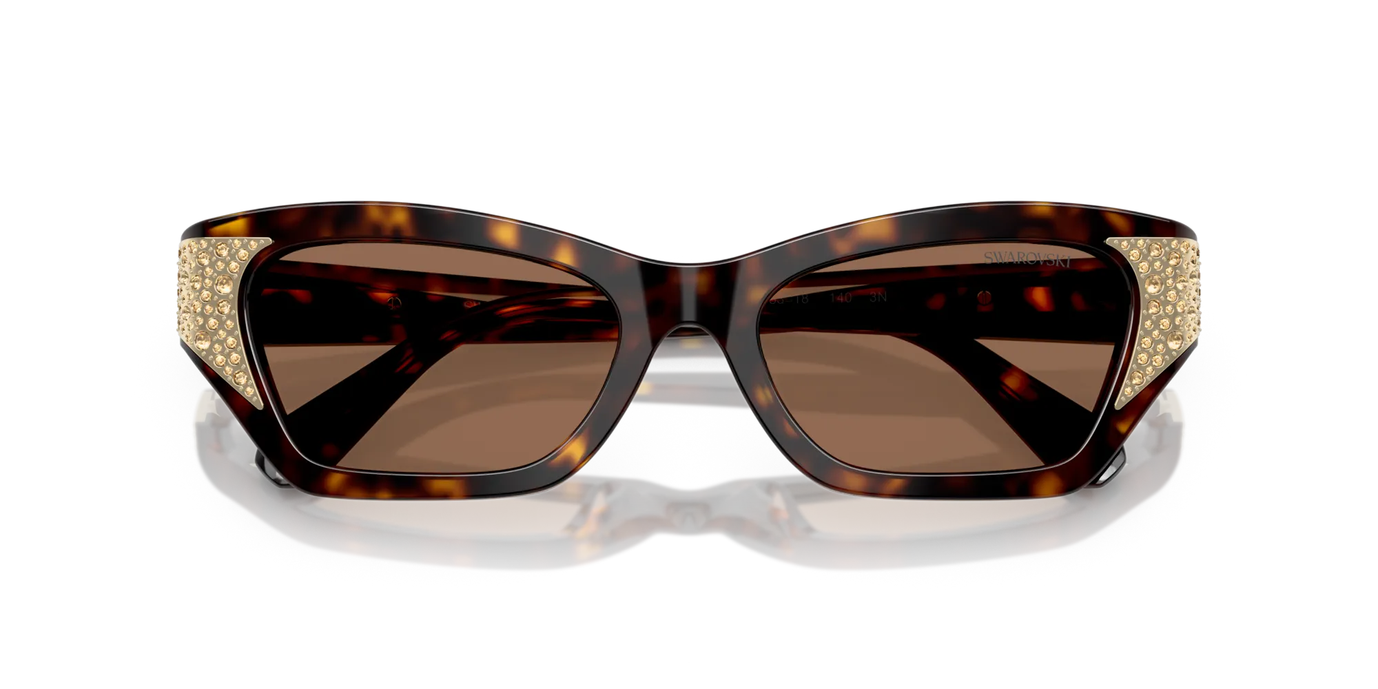 Swarovski SK6029 100273 Occhiali da sole Acetato Marrone Marrone Cat Eye Normale - immagine 2