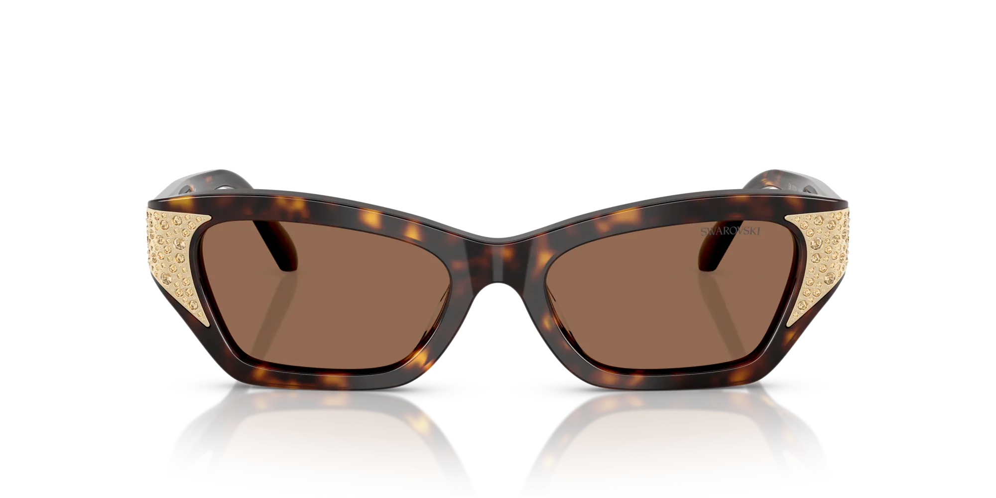 Swarovski SK6029 100273 Occhiali da sole Acetato Marrone Marrone Cat Eye Normale - immagine 3