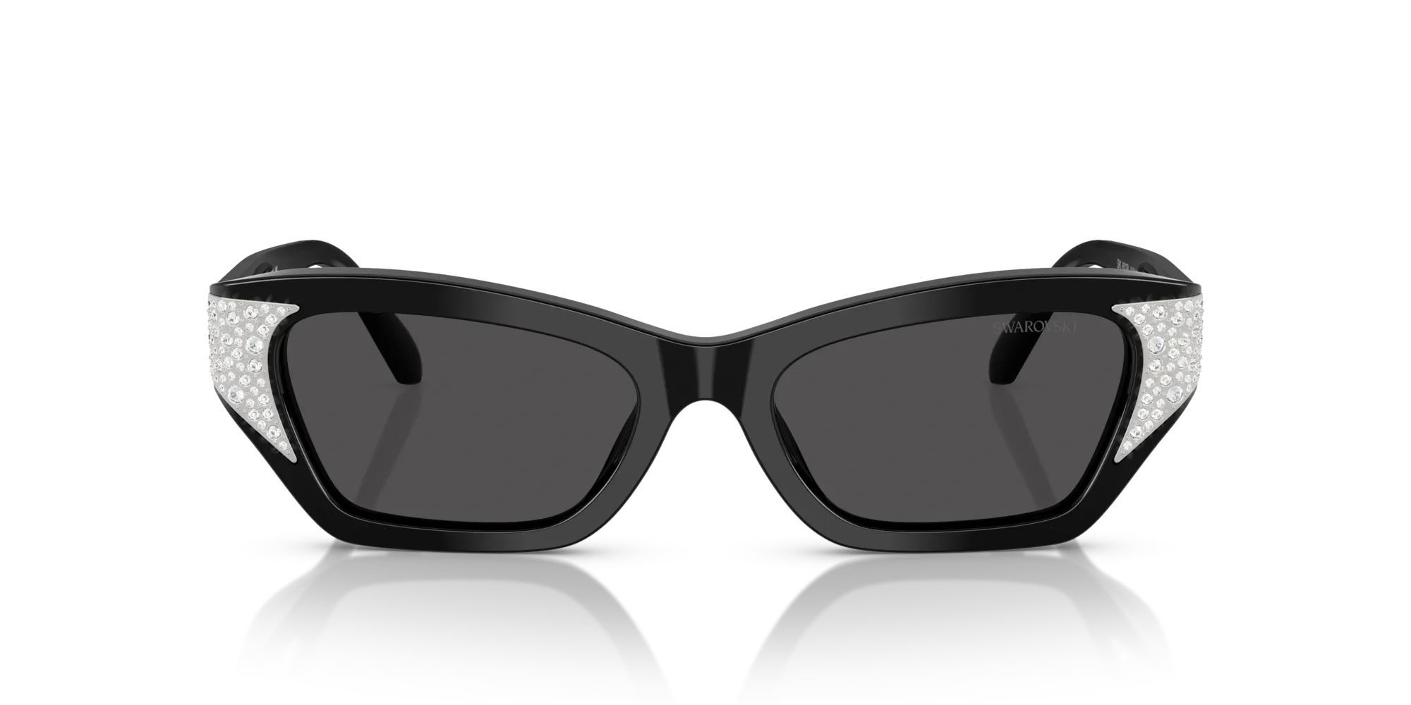 Swarovski SK6029 100187 Occhiali da sole Acetato Nero Grigio Cat Eye Normale - immagine 3
