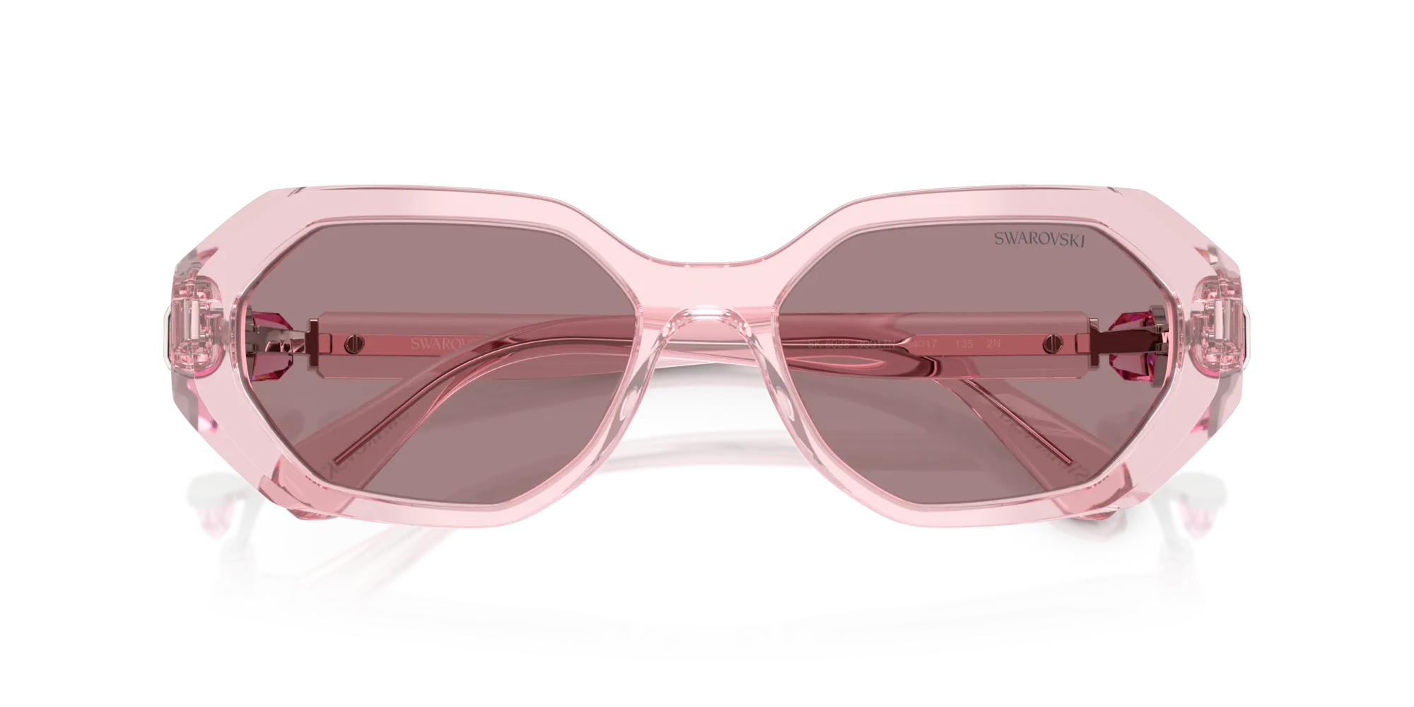 Swarovski SK6028 30017N Occhiali da sole Acetato Rosa Marrone Geometrica Normale - immagine 2