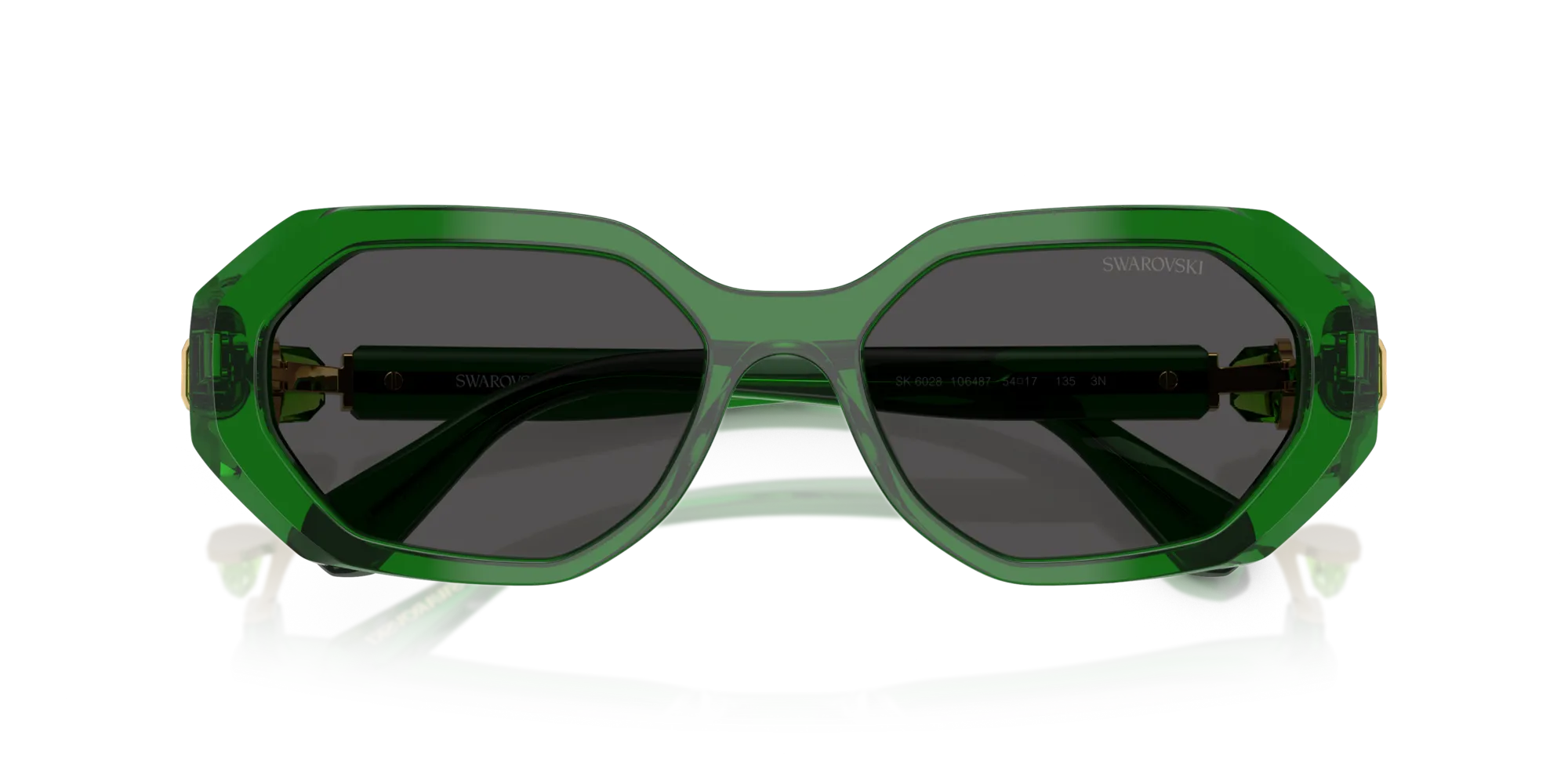 Swarovski SK6028 106487 Occhiali da sole Acetato Verde Grigio Geometrica Normale - immagine 2