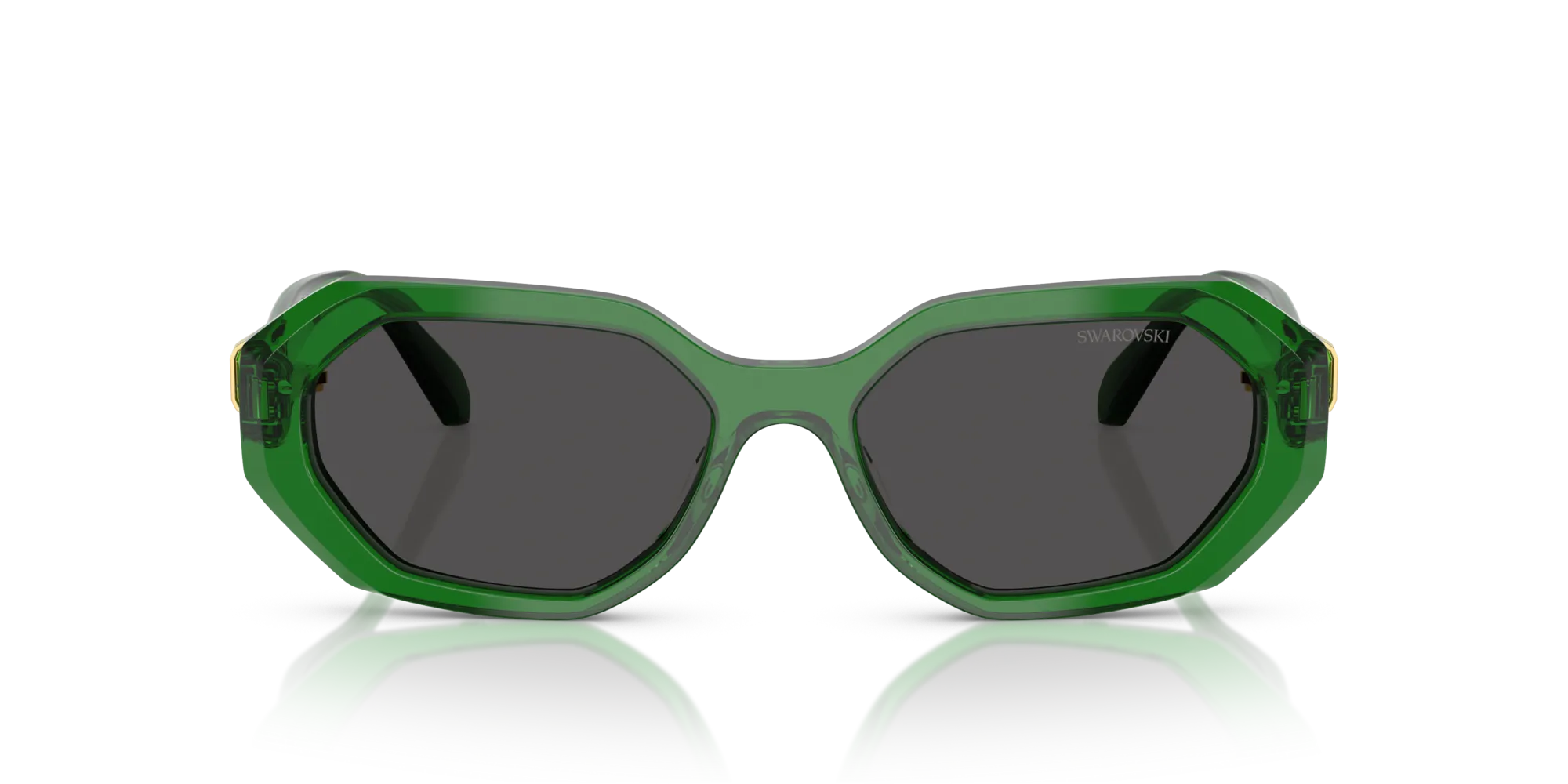 Swarovski SK6028 106487 Occhiali da sole Acetato Verde Grigio Geometrica Normale - immagine 3