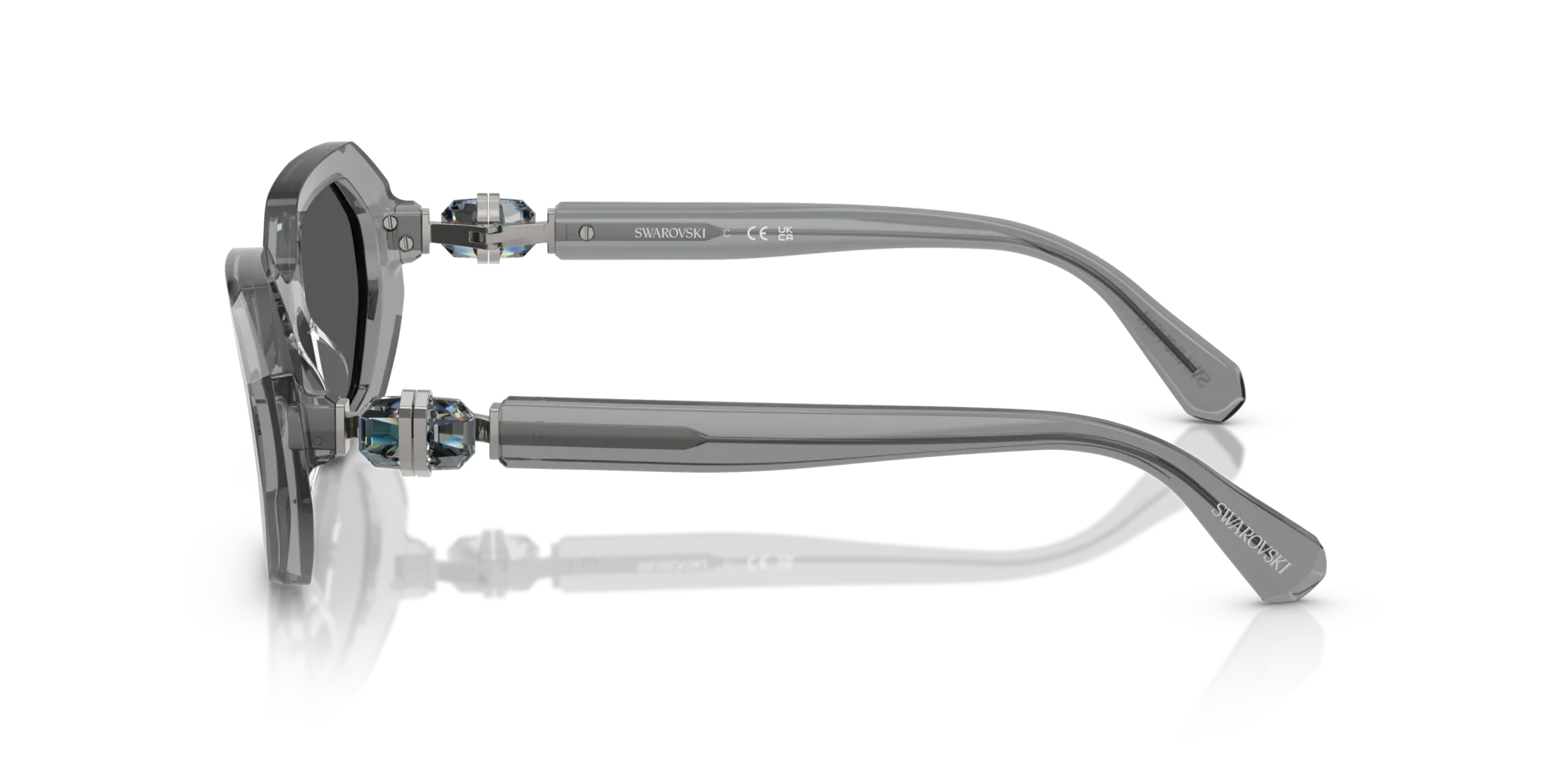 Swarovski SK6028 10626G Occhiali da sole Acetato Grigio Grigio Geometrica Specchiate - immagine 4