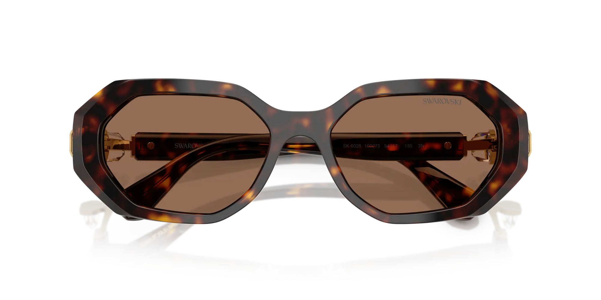 Swarovski SK6028 100273 Occhiali da sole Acetato Marrone Marrone Geometrica Normale - immagine 2