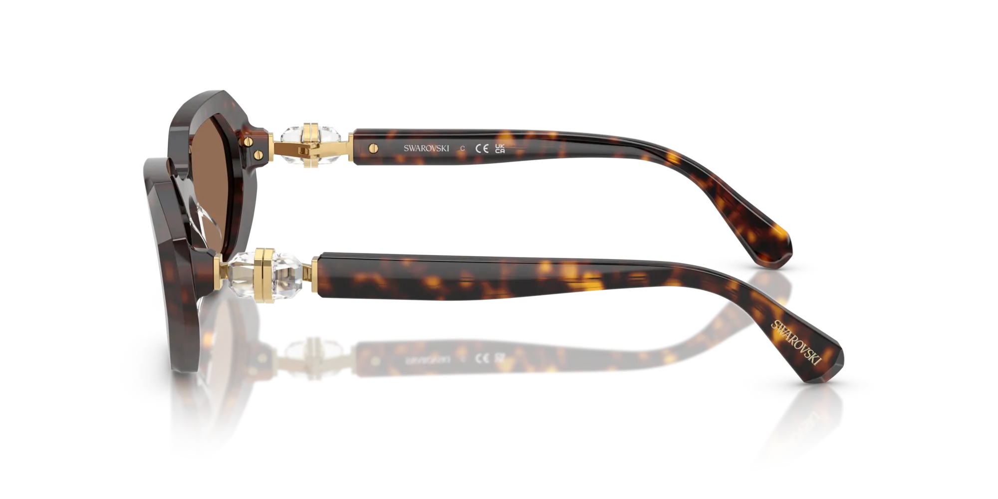 Swarovski SK6028 100273 Occhiali da sole Acetato Marrone Marrone Geometrica Normale - immagine 4