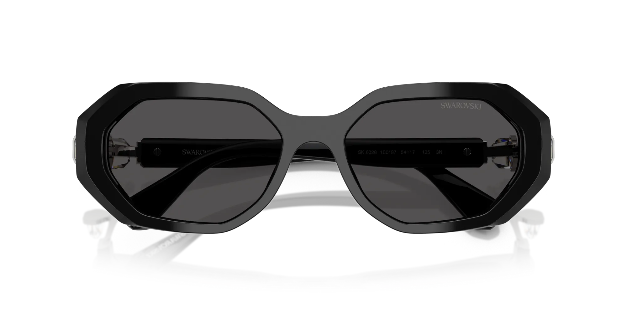 Swarovski SK6028 100187 Occhiali da sole Acetato Nero Grigio Geometrica Normale - immagine 2