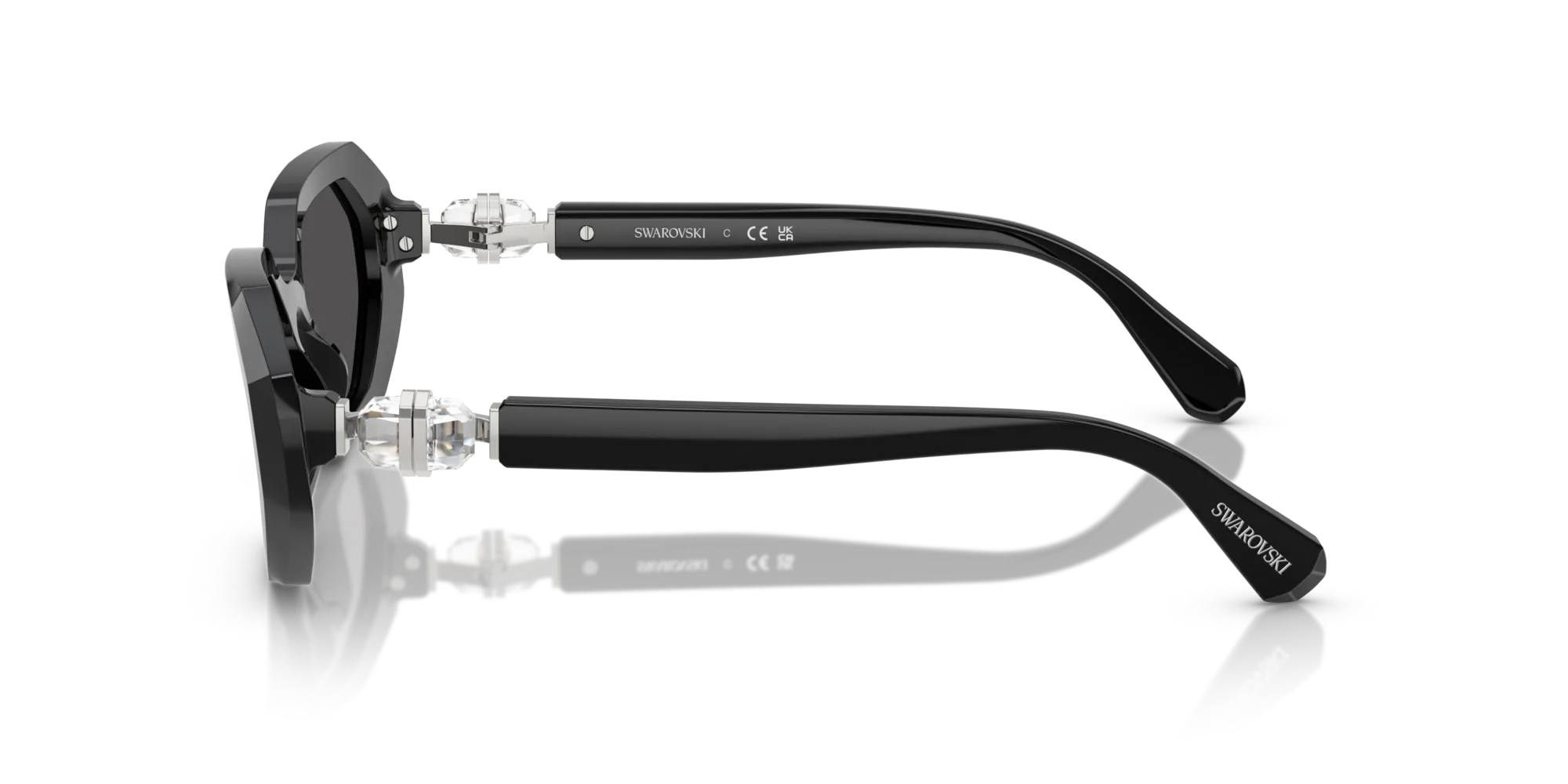 Swarovski SK6028 100187 Occhiali da sole Acetato Nero Grigio Geometrica Normale - immagine 4