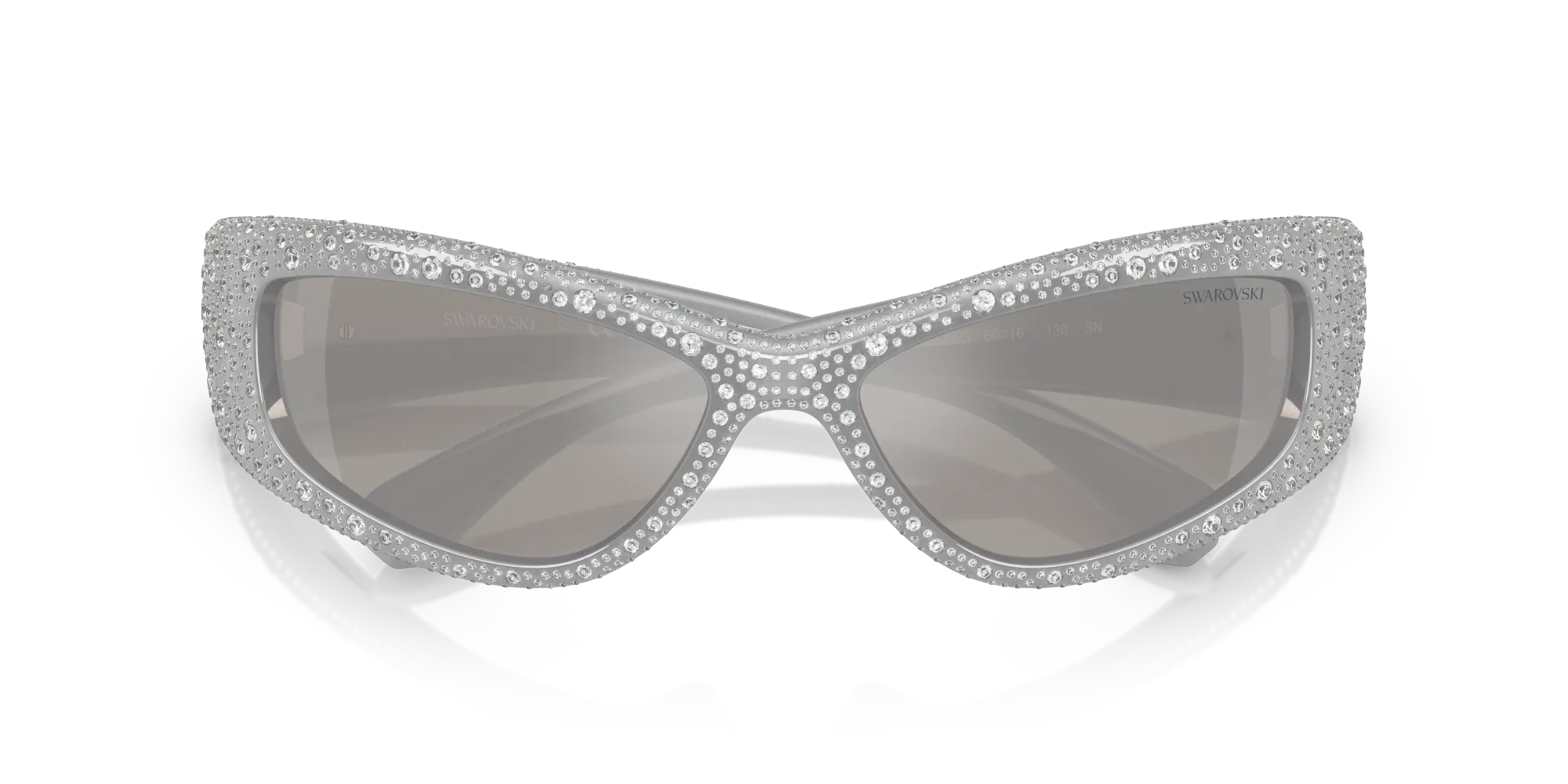 Swarovski SK6027 10596G Occhiali da sole Iniettato Grigio Grigio Geometrica Specchiate - immagine 2