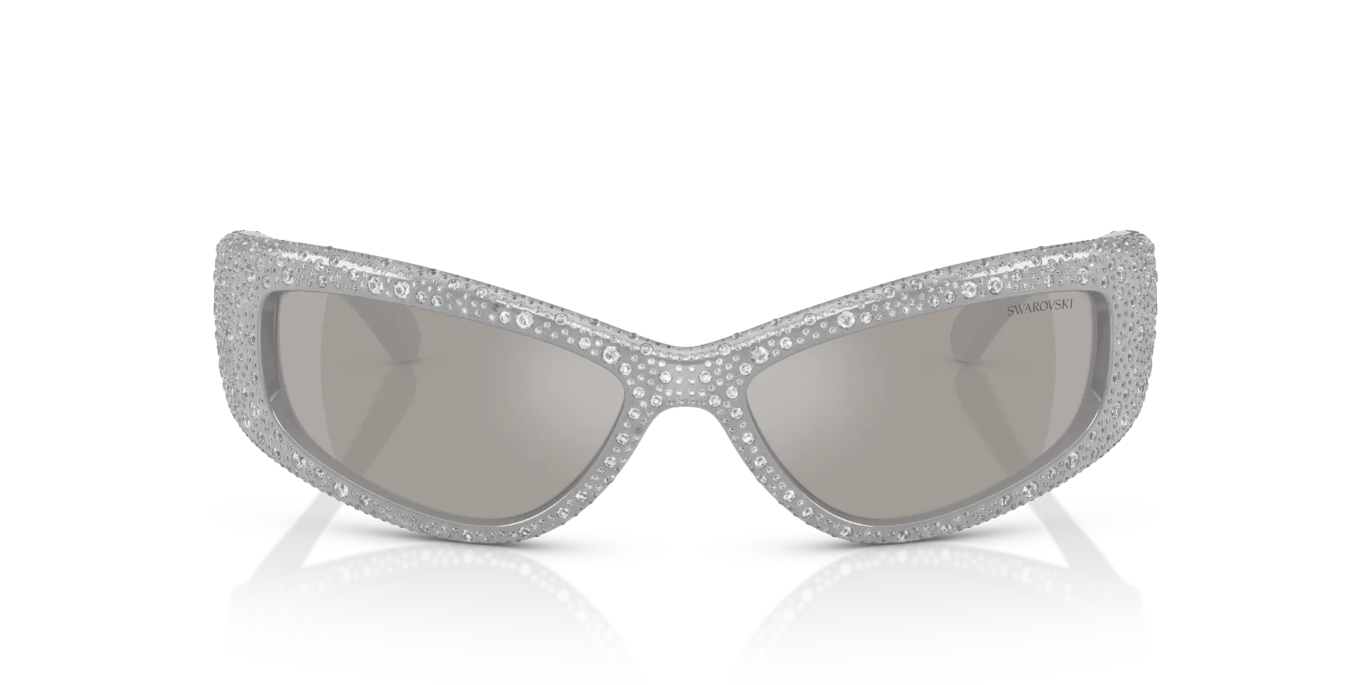 Swarovski SK6027 10596G Occhiali da sole Iniettato Grigio Grigio Geometrica Specchiate - immagine 3