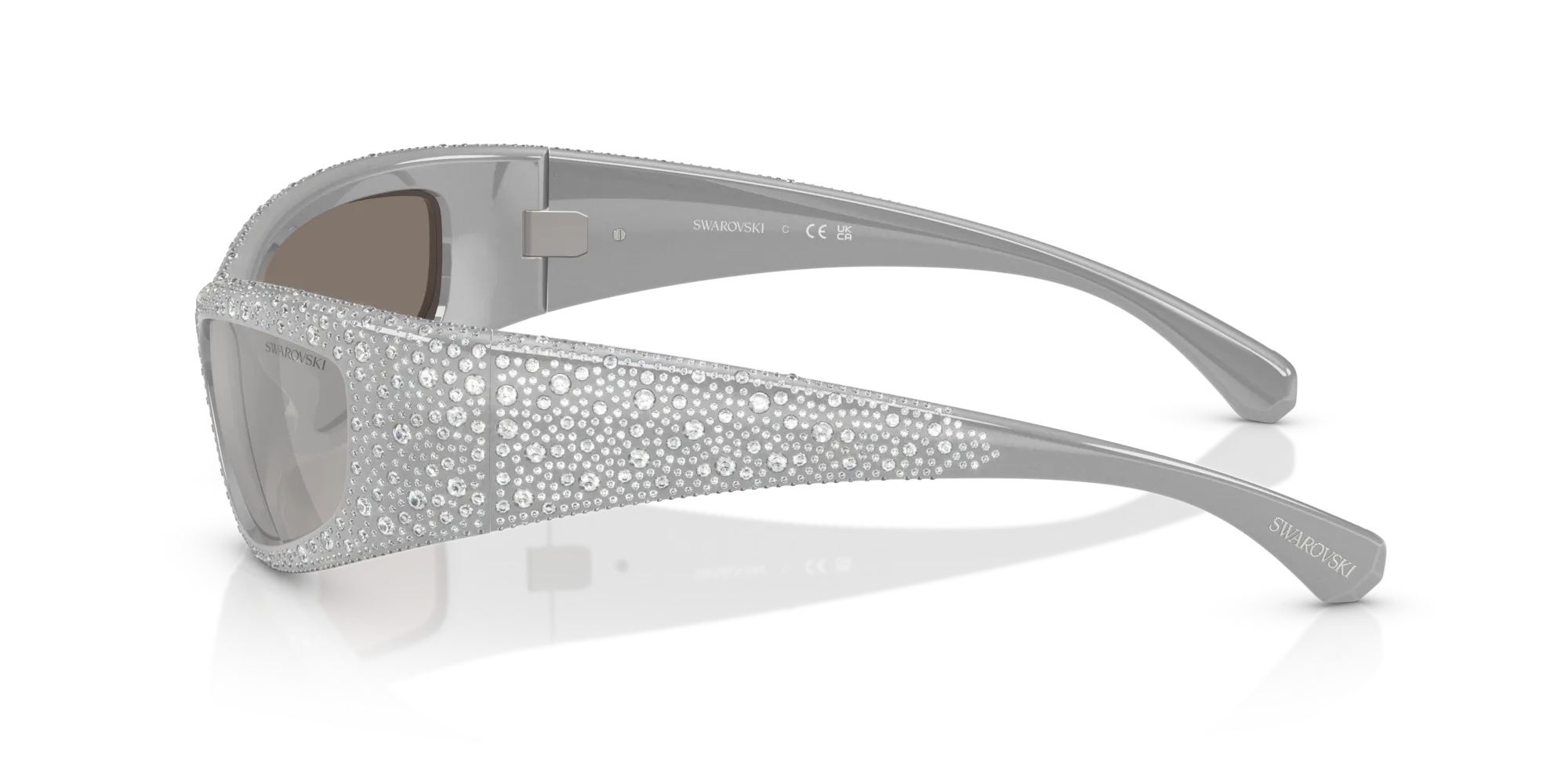 Swarovski SK6027 10596G Occhiali da sole Iniettato Grigio Grigio Geometrica Specchiate - immagine 4
