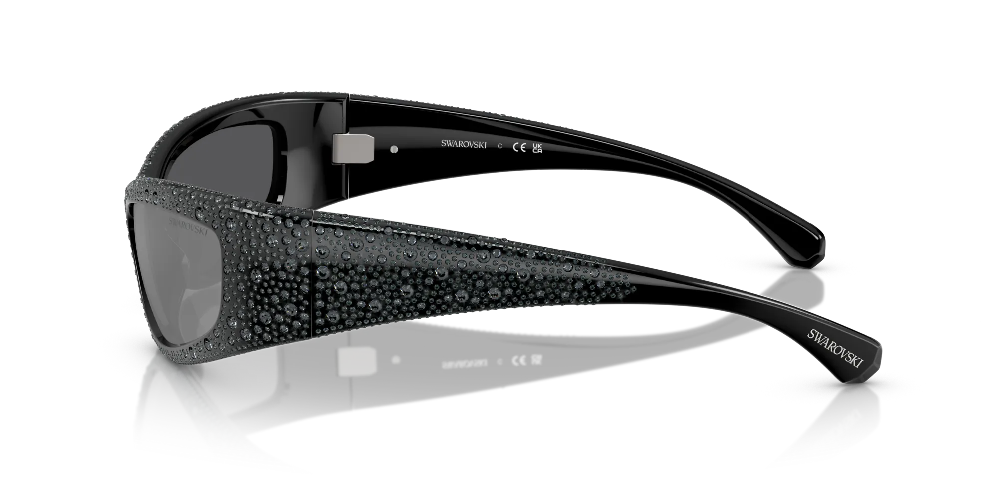 Swarovski SK6027 10326G Occhiali da sole Iniettato Nero Grigio Geometrica Specchiate - immagine 4