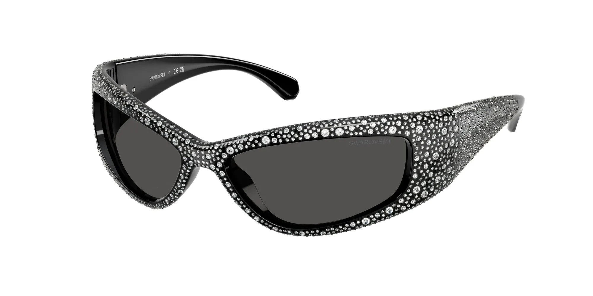 Swarovski SK6027 100187 Occhiali da sole Iniettato Nero Grigio Geometrica Normale - immagine 1