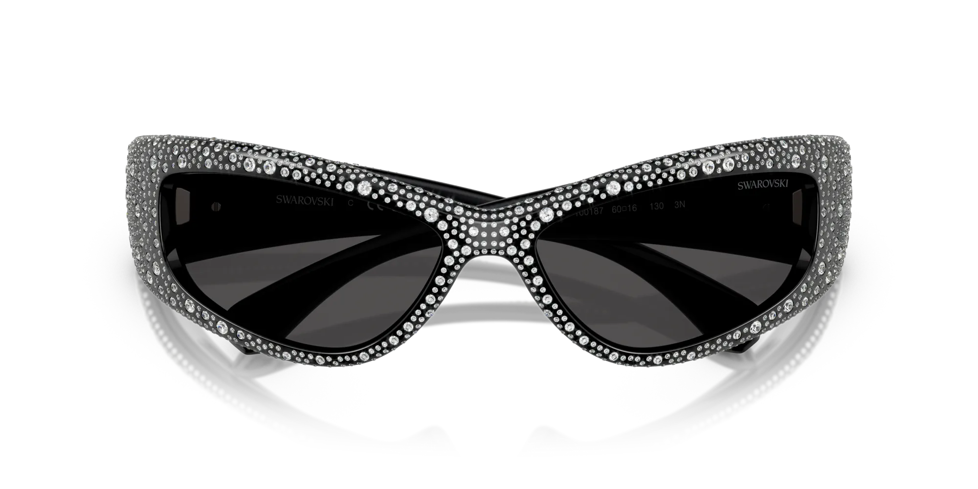 Swarovski SK6027 100187 Occhiali da sole Iniettato Nero Grigio Geometrica Normale - immagine 2
