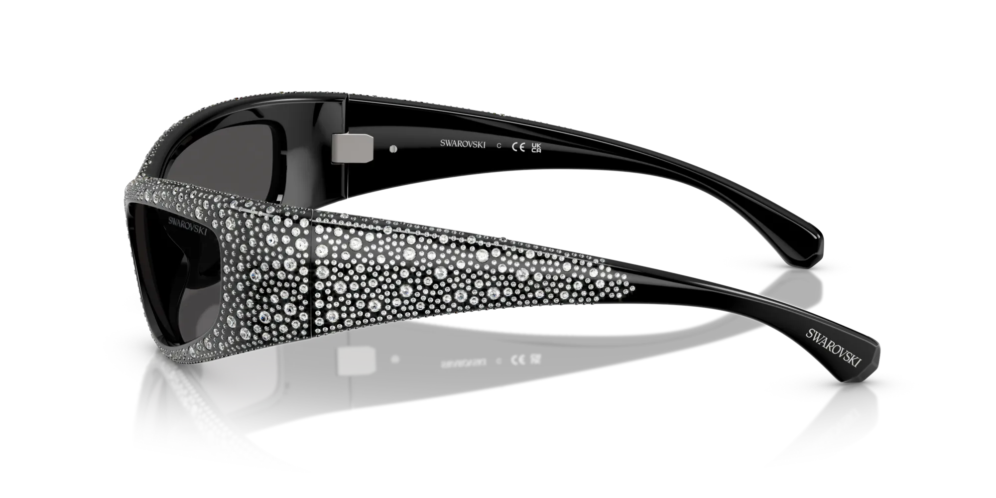 Swarovski SK6027 100187 Occhiali da sole Iniettato Nero Grigio Geometrica Normale - immagine 4