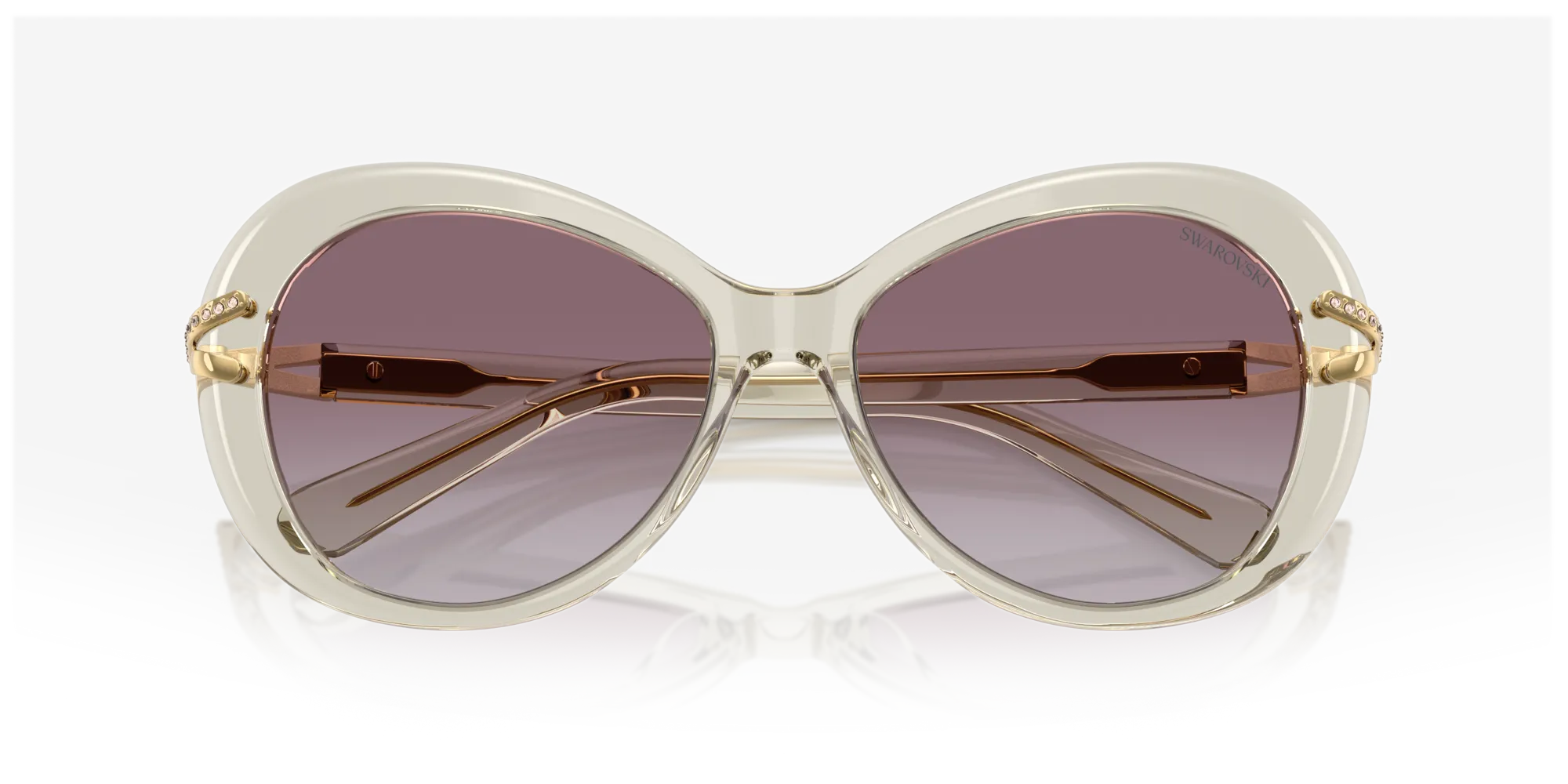Swarovski SK6026 30038H Occhiali da sole Acetato Marrone Viola Farfalla Normale Sfumato - immagine 2