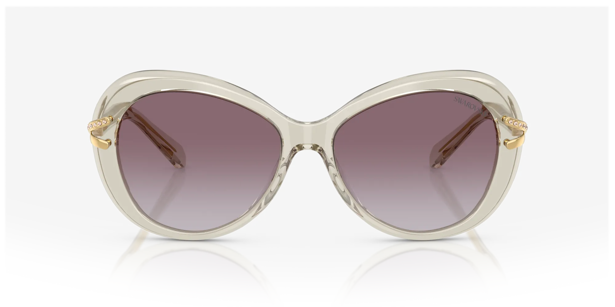 Swarovski SK6026 30038H Occhiali da sole Acetato Marrone Viola Farfalla Normale Sfumato - immagine 3