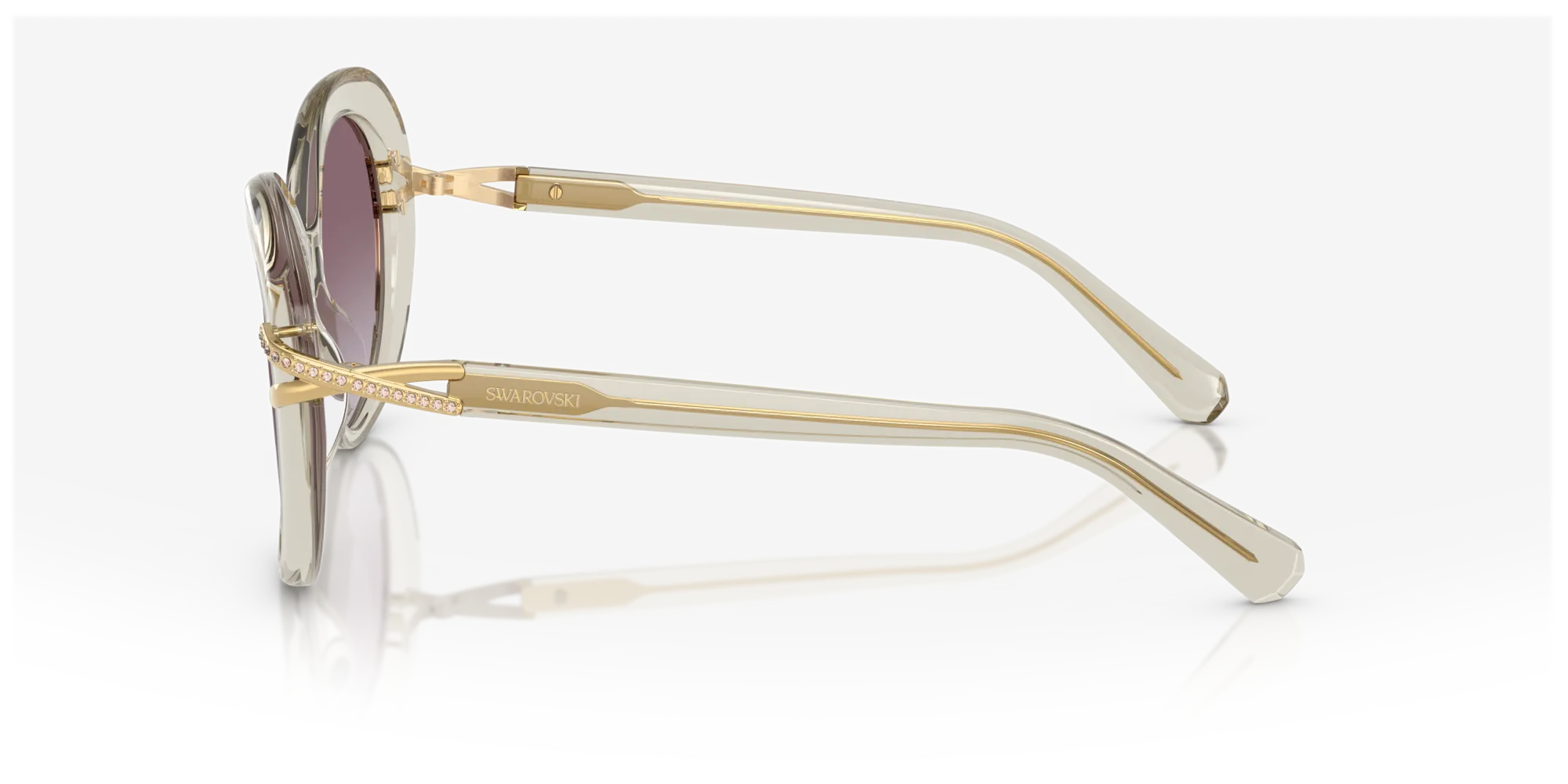 Swarovski SK6026 30038H Occhiali da sole Acetato Marrone Viola Farfalla Normale Sfumato - immagine 4