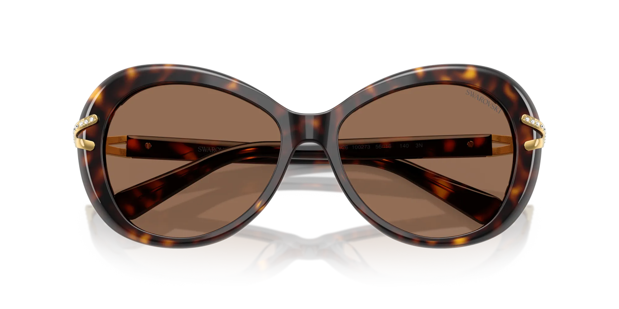Swarovski SK6026 100273 Occhiali da sole Acetato Tartaruga Marrone Farfalla Normale - immagine 2