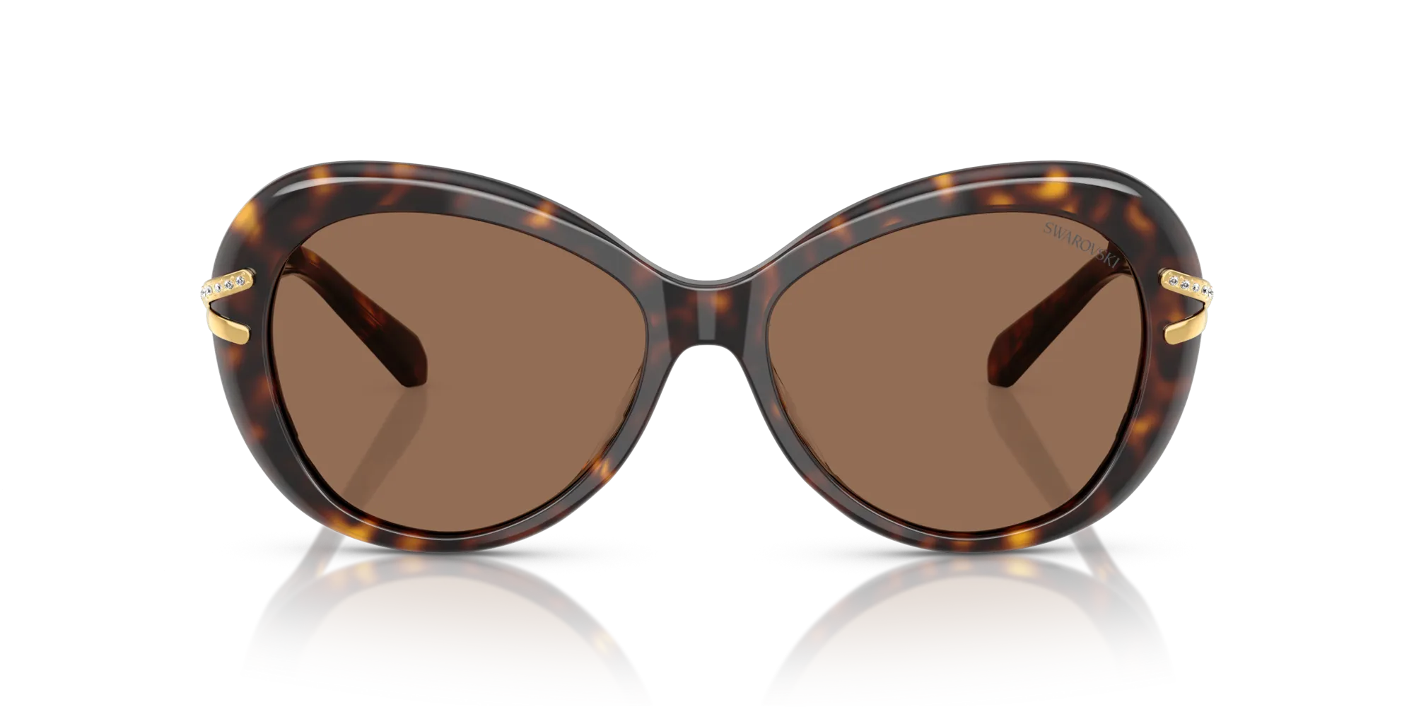 Swarovski SK6026 100273 Occhiali da sole Acetato Tartaruga Marrone Farfalla Normale - immagine 3