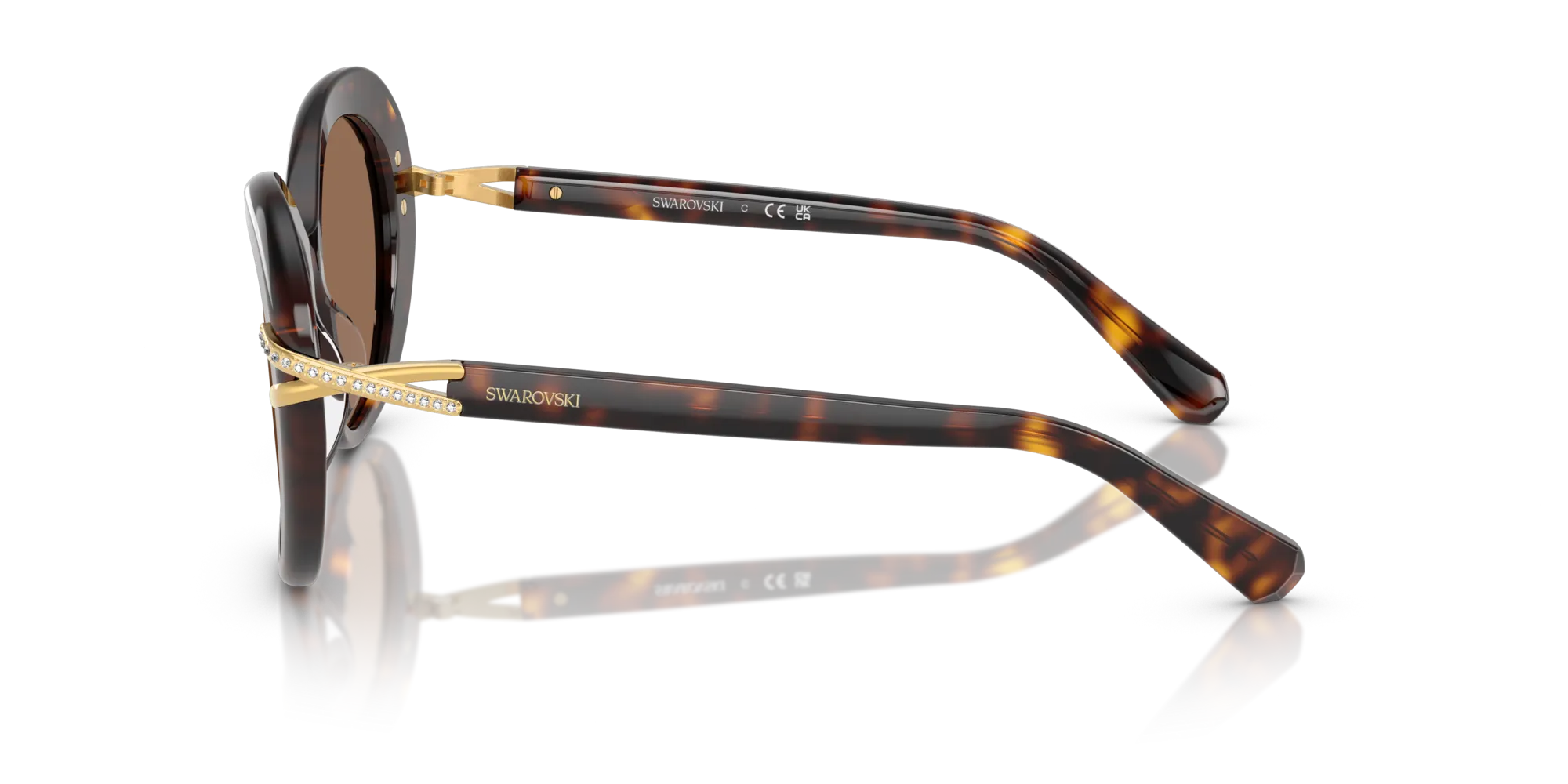 Swarovski SK6026 100273 Occhiali da sole Acetato Tartaruga Marrone Farfalla Normale - immagine 4