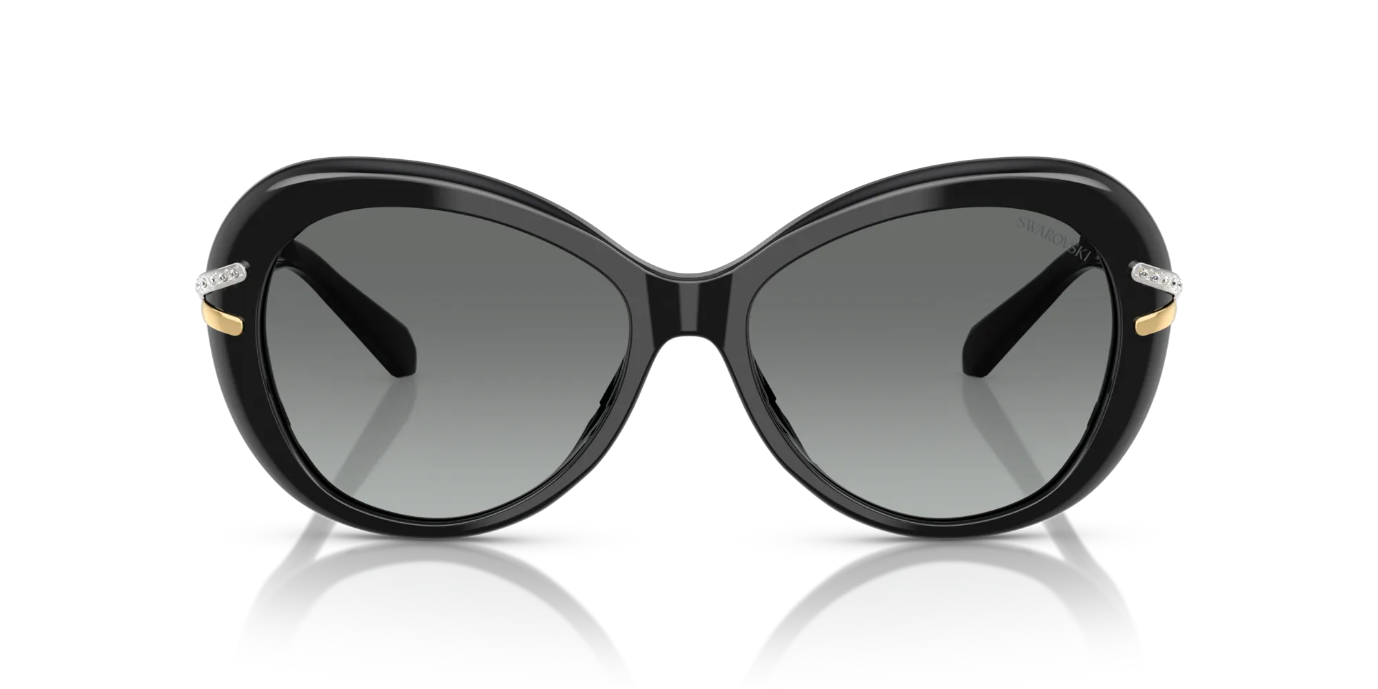 Swarovski SK6026 100111 Occhiali da sole Acetato Nero Grigio Farfalla Normale Sfumato - immagine 3