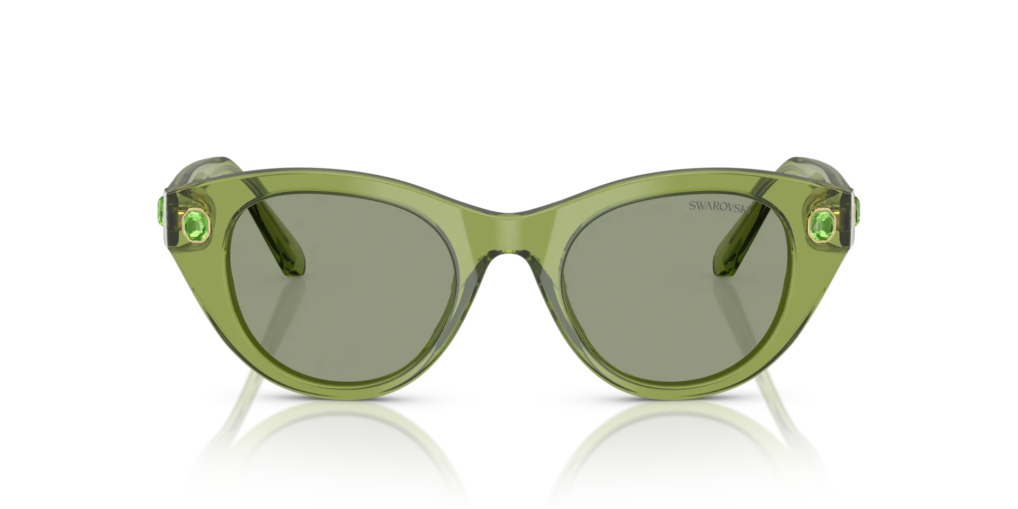Swarovski SK6025 3002/2 Occhiali da sole Acetato Verde Verde Rotonda Normale - immagine 3