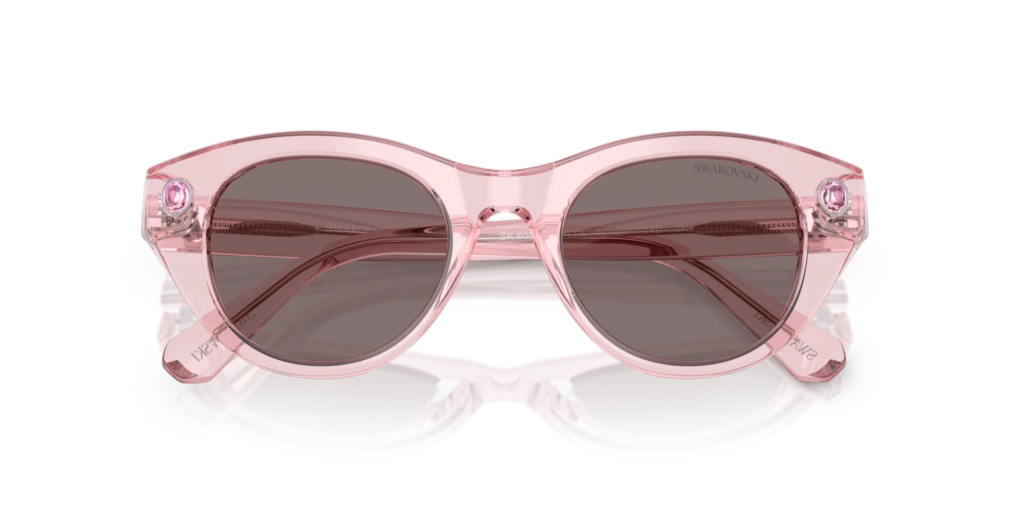 Swarovski SK6025 30017N Occhiali da sole Acetato Rosa Marrone Rotonda Normale - immagine 2