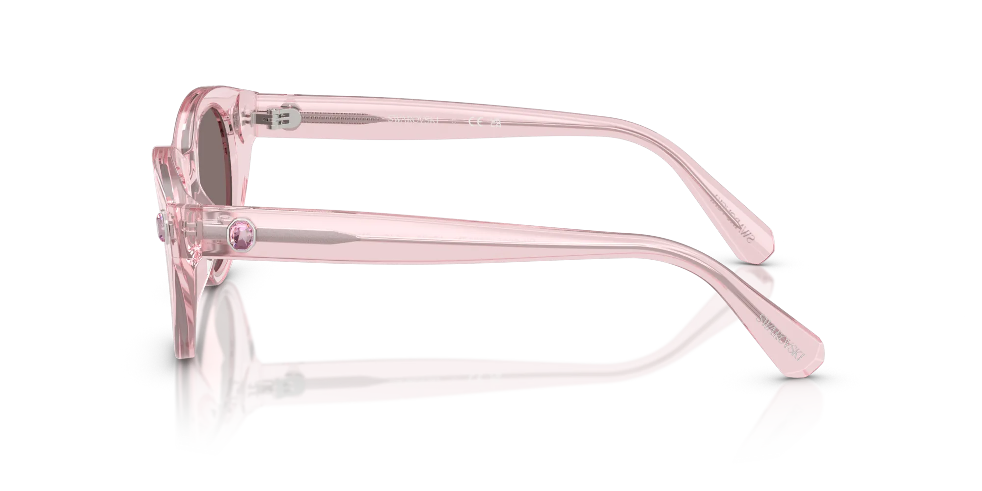Swarovski SK6025 30017N Occhiali da sole Acetato Rosa Marrone Rotonda Normale - immagine 4