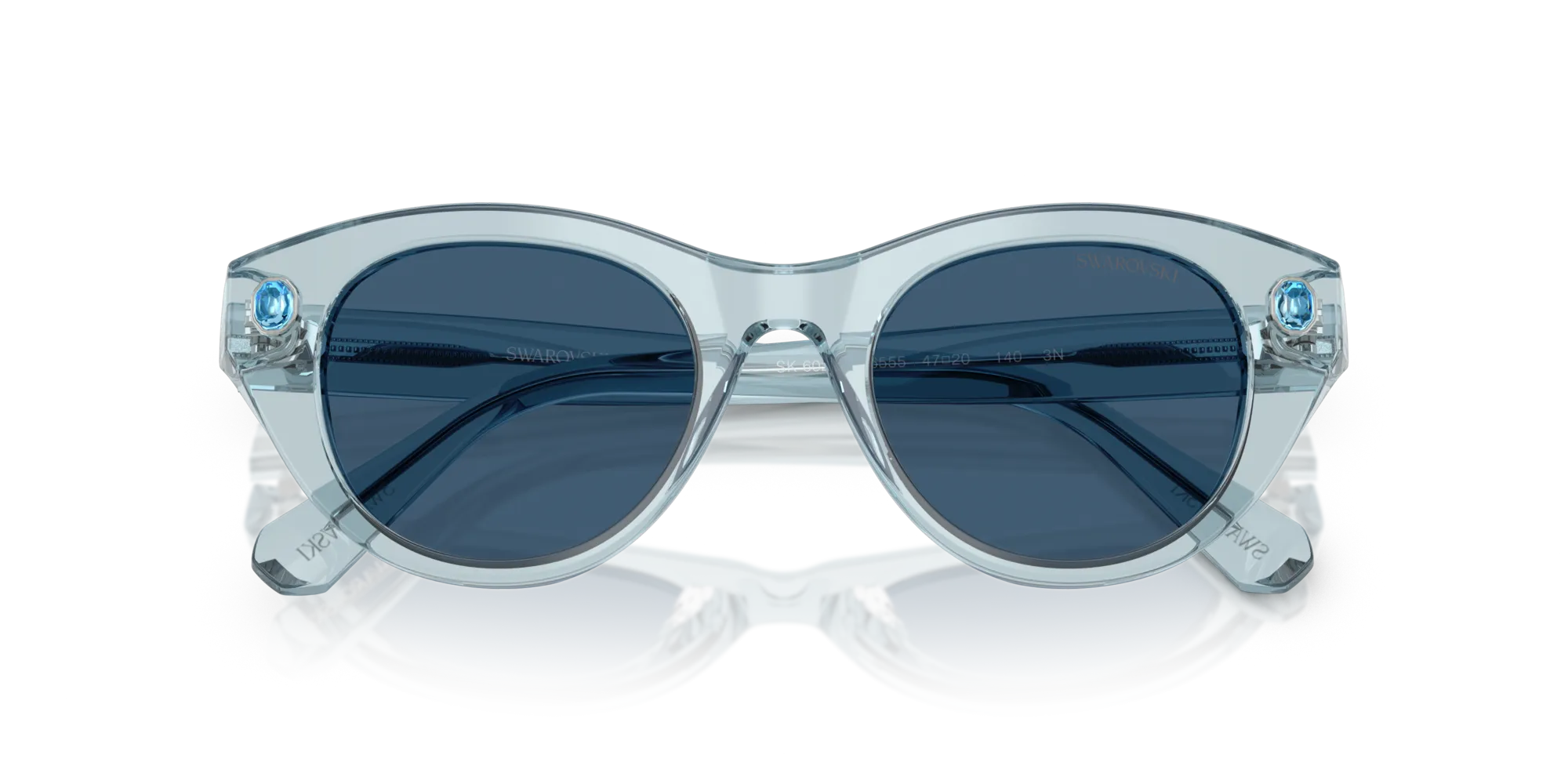 Swarovski SK6025 106555 Occhiali da sole Acetato Blu Blu Rotonda Normale - immagine 2