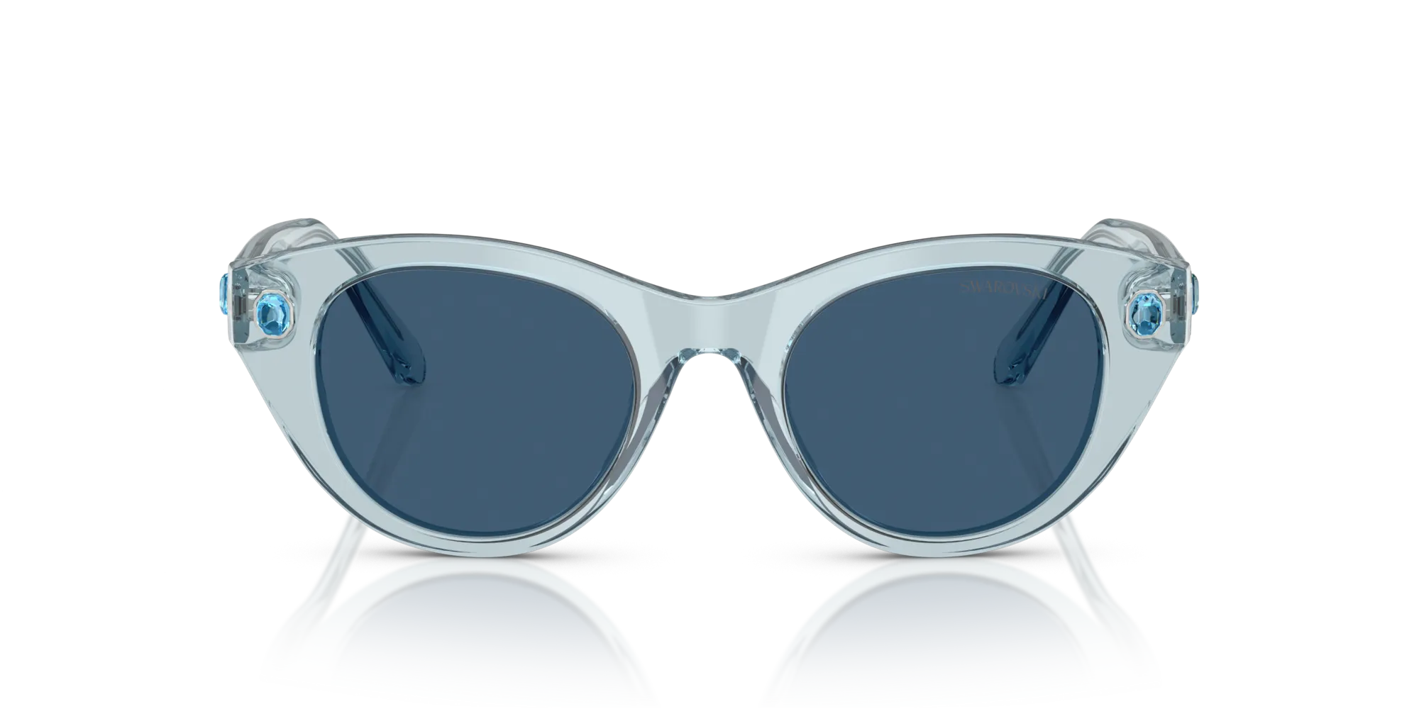 Swarovski SK6025 106555 Occhiali da sole Acetato Blu Blu Rotonda Normale - immagine 3