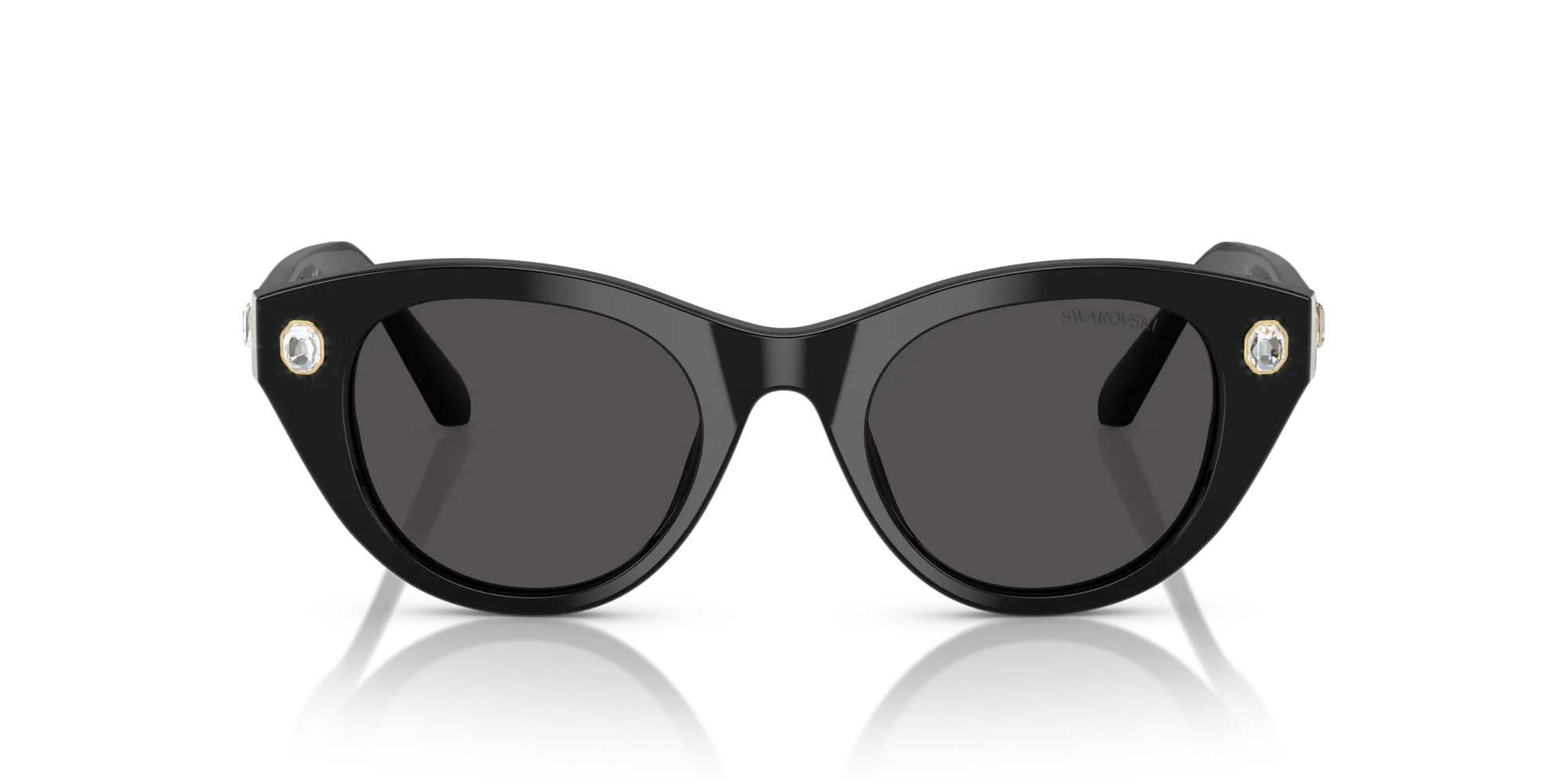 Swarovski SK6025 100187 Occhiali da sole Acetato Nero Grigio Rotonda Normale - immagine 3
