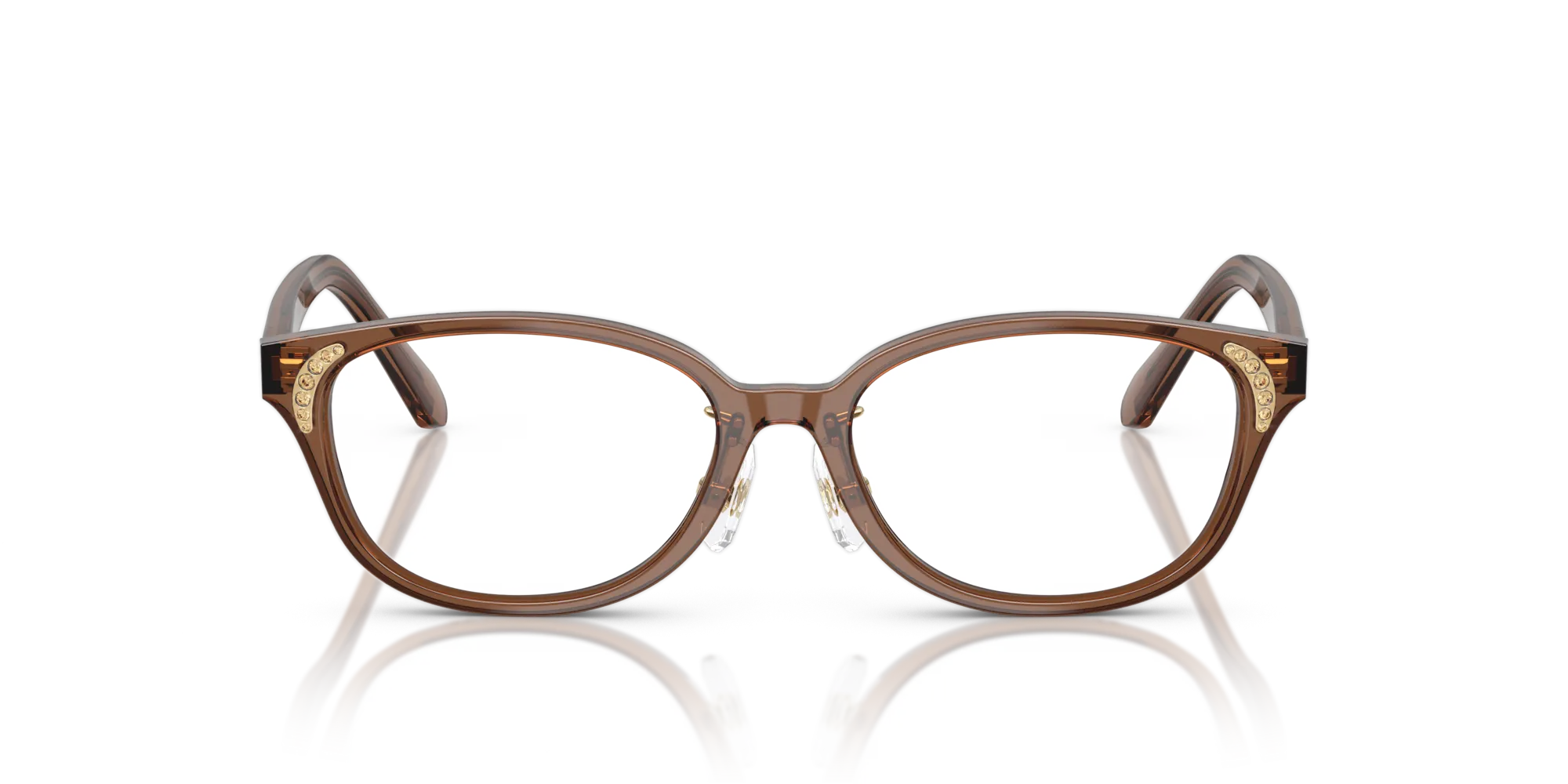 Swarovski SK2040D 1067 Montature da vista Acetato Marrone Rotonda Normale - immagine 3