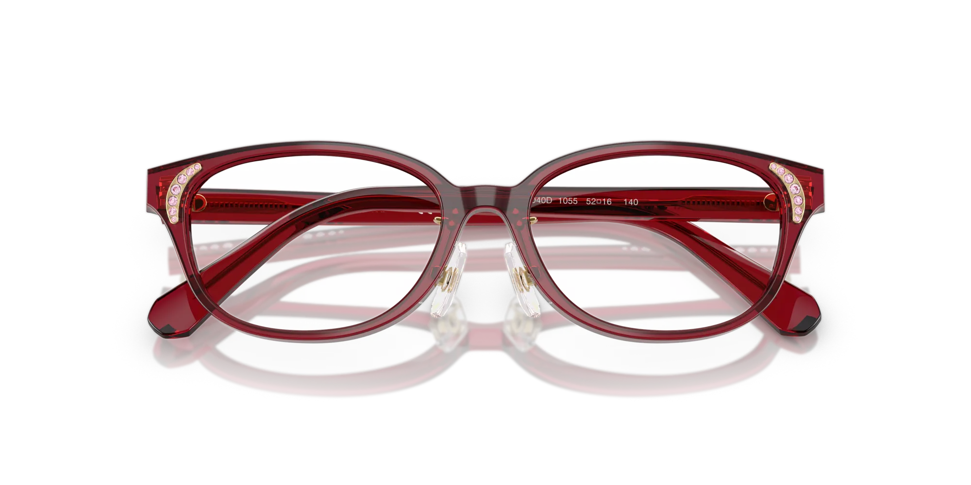 Swarovski SK2040D 1055 Montature da vista Acetato Rosso Rotonda Normale - immagine 2